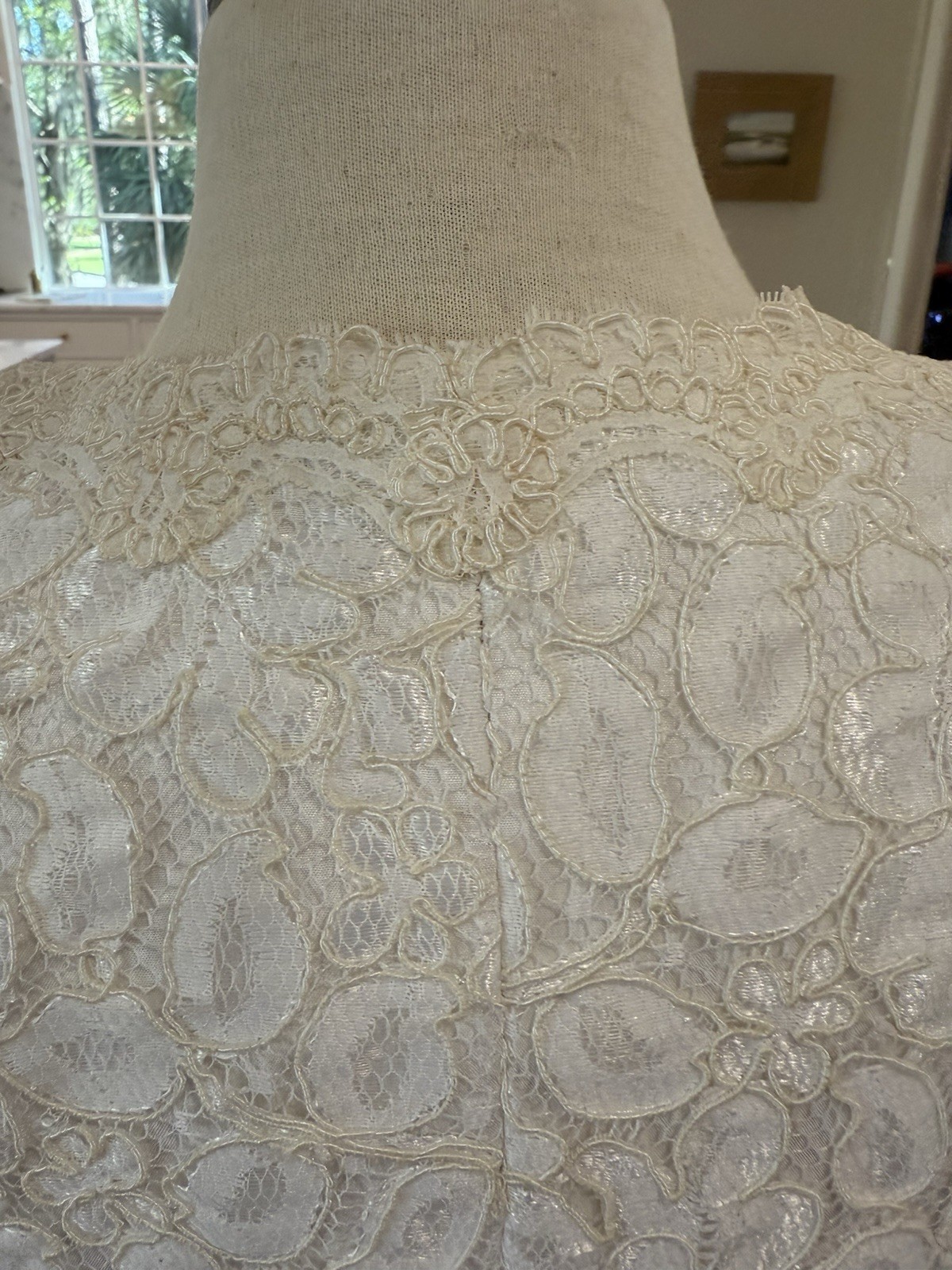 Vintage Bill Blass Iconic White Lace Dress Evening Jacket Black Buttons Sz 6