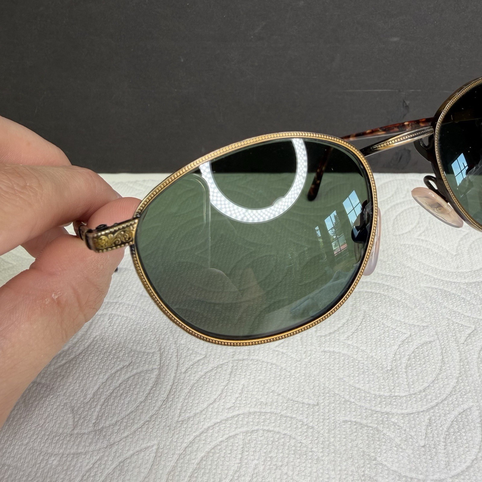 VTG REVO Tiburon Sunglasses Tortoise Bronze Etched 1208 Oval Lens Italy 1980s