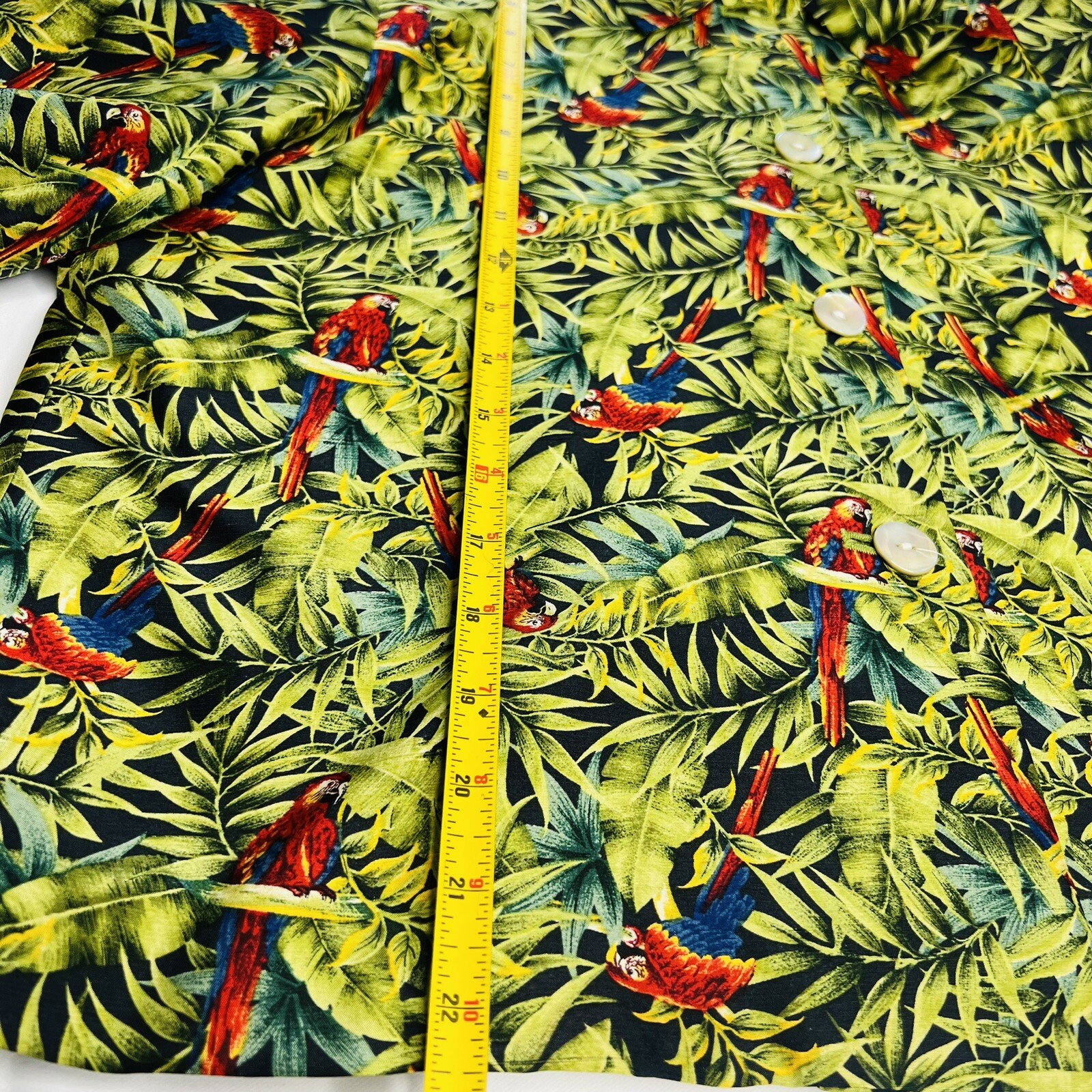 Vintage harvé benard 10 Green Red Floral Parrot 100% Silk Blazer Jacket MOP 0765