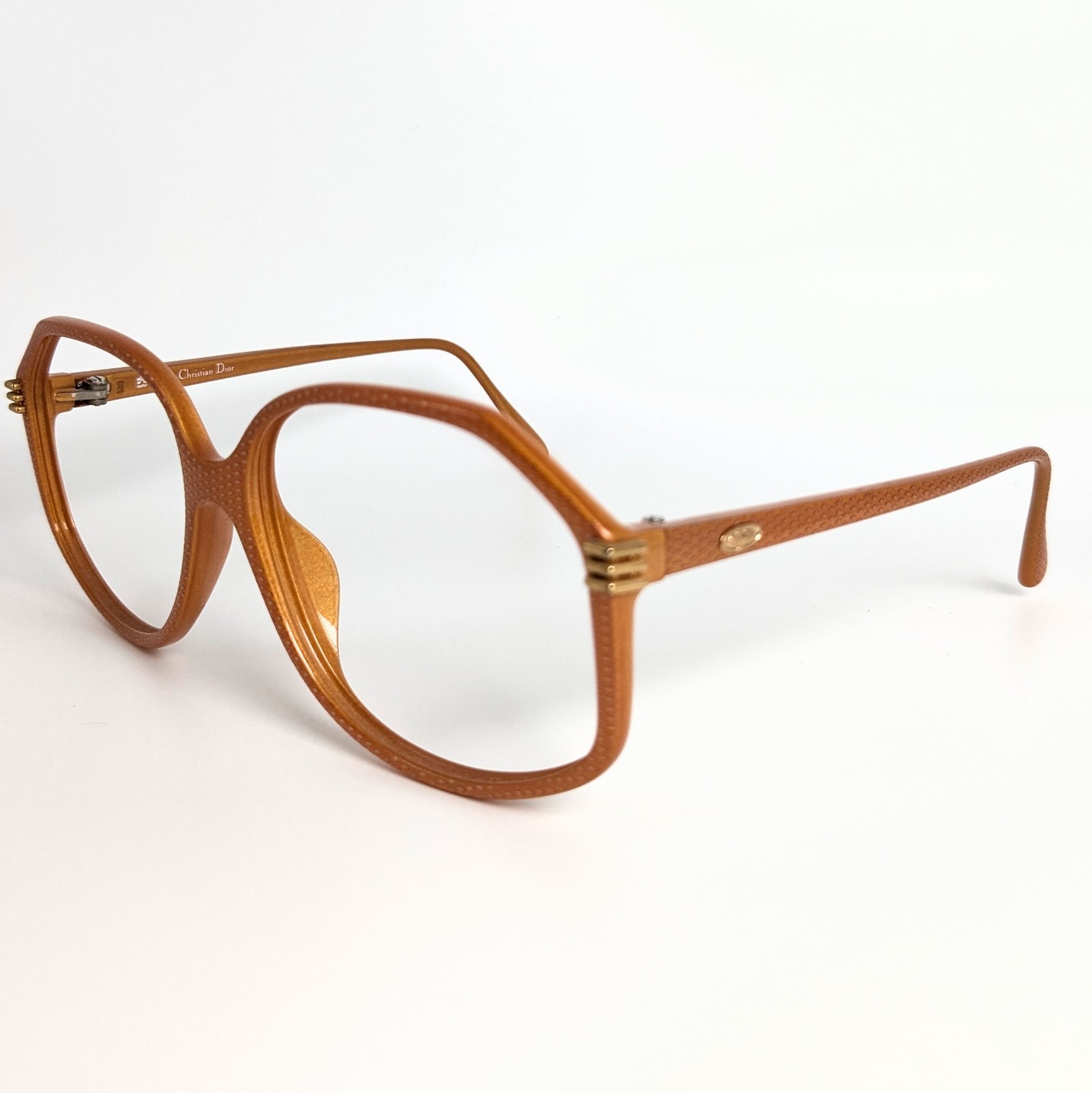 Christian Dior Eyeglass Frame Women 2602 40 Orange Metallic Gold 58/15/135 Optyl