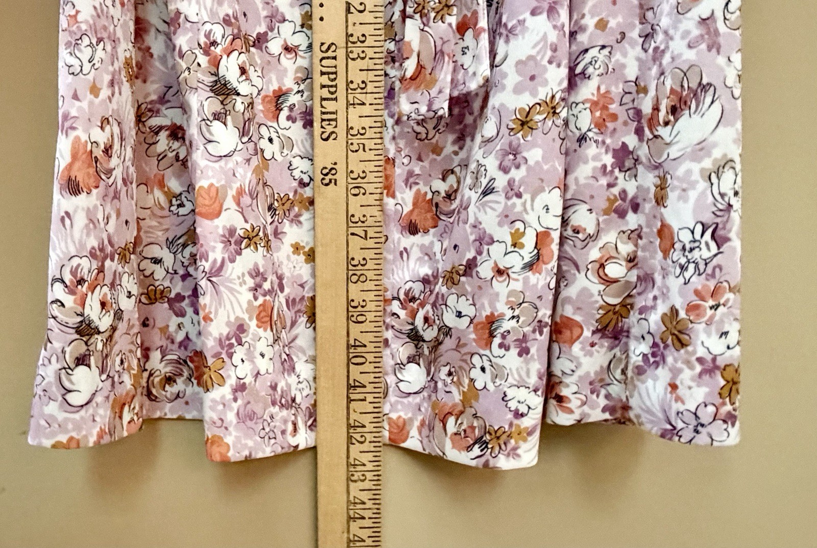 Vtg British Lady 1970s Floral Zip-Belted Sleeveless Retro Cottage Chic Day Dress