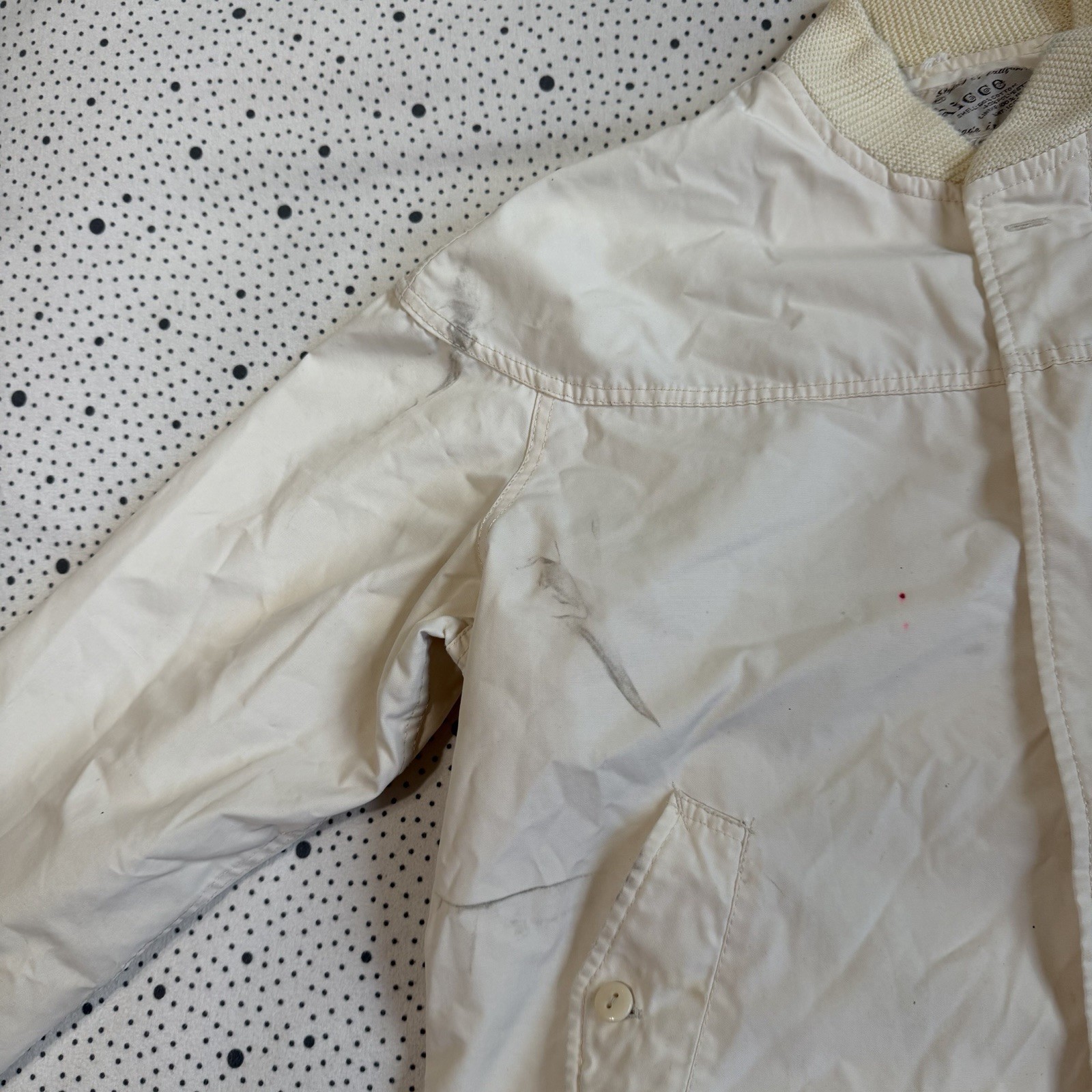 Vintage 1970s Ricco California Jacket Men’s M White Bomber CSU Master Gardener