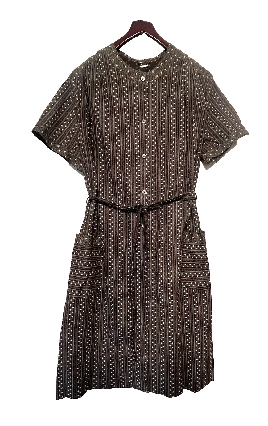 VINTAGE 1950s PALMERS REINE BAUMWOLLE AUSTRIA GREEN COTTON DRESS WOMEN’S 5 XXL