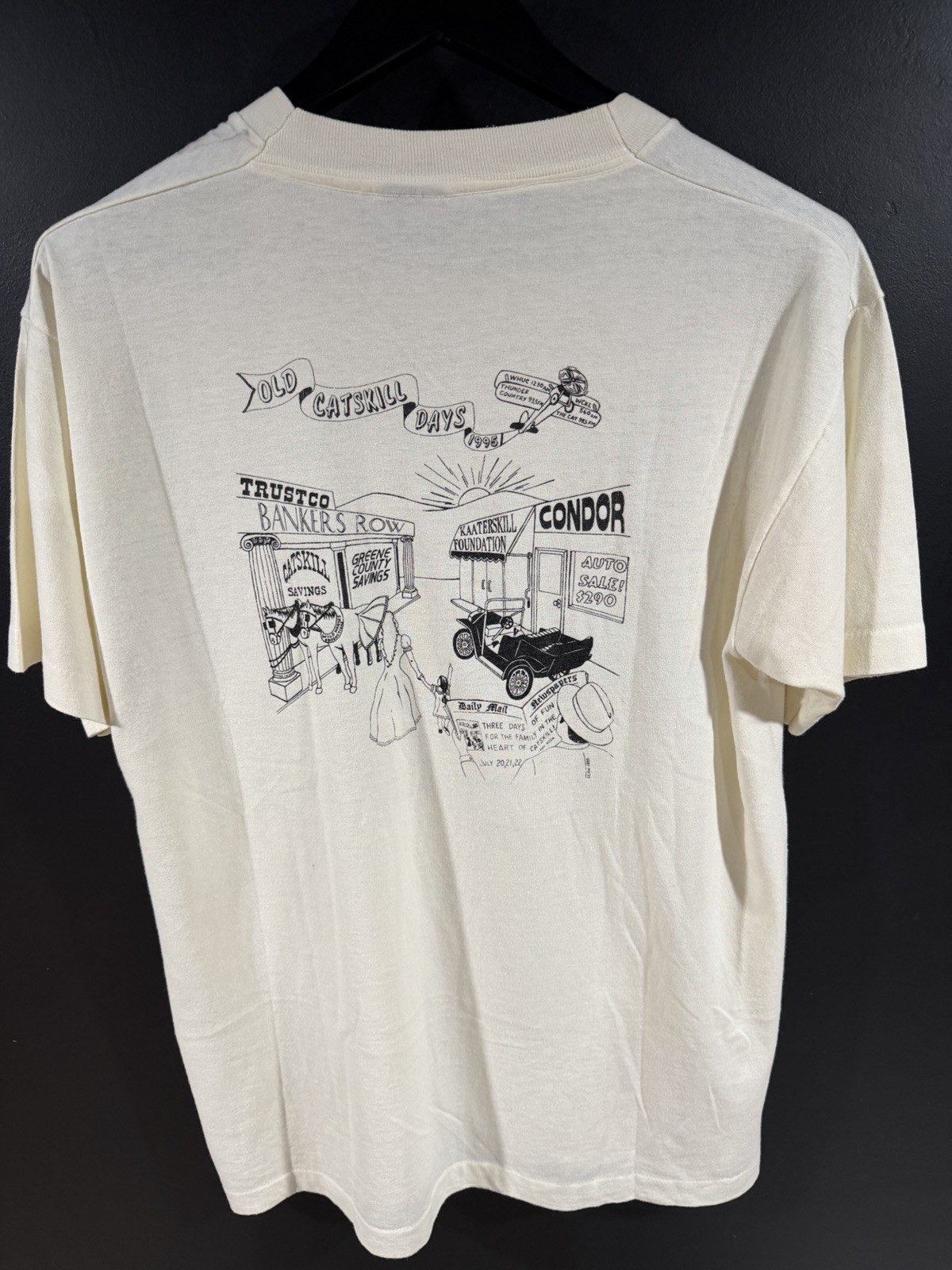 1995 Vintage New York Catskill Grunge Punk Single Stitch Tee L
