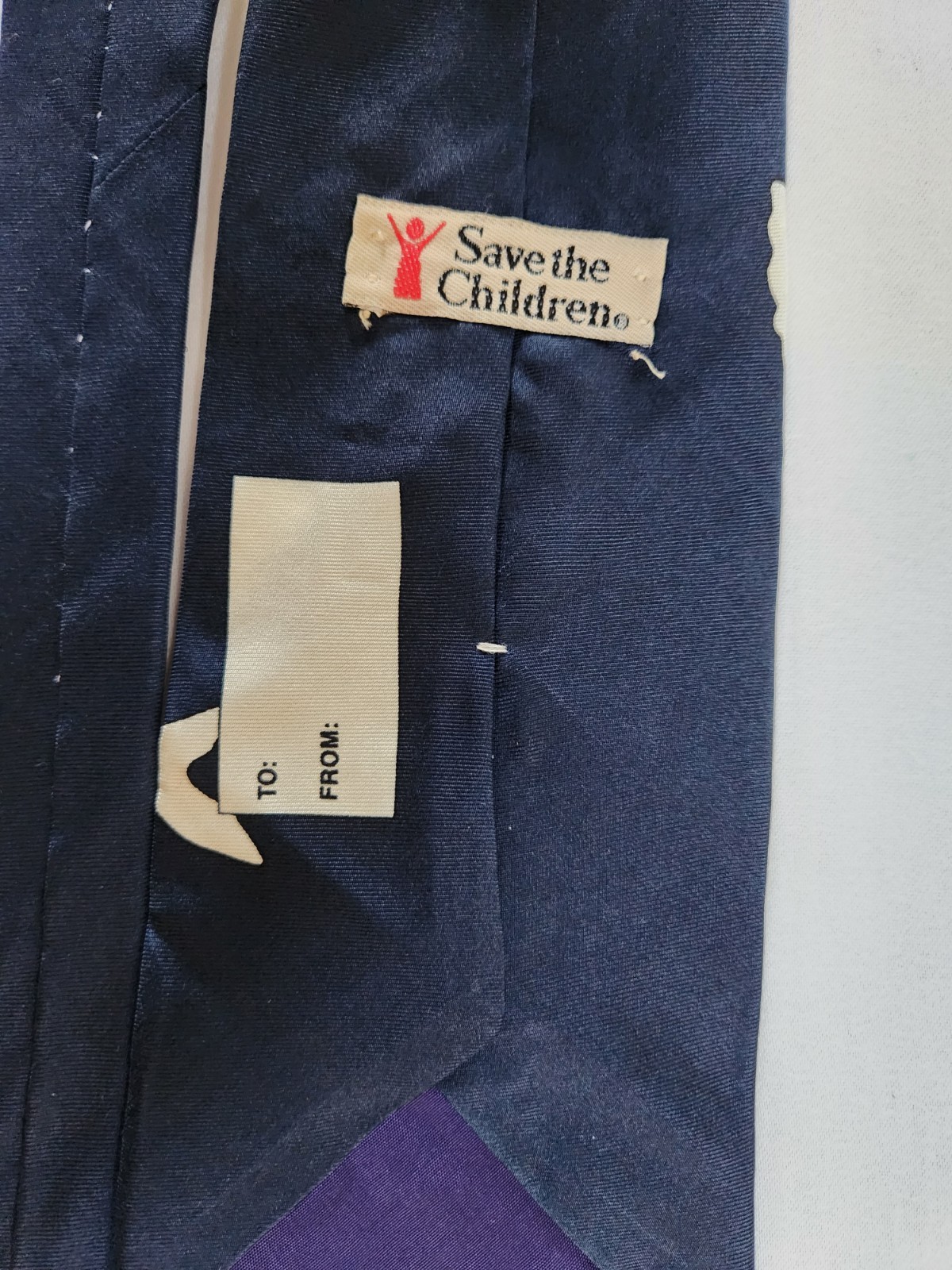 Neck Tie VTG Save the Children 90s Fish Theme 100% Silk