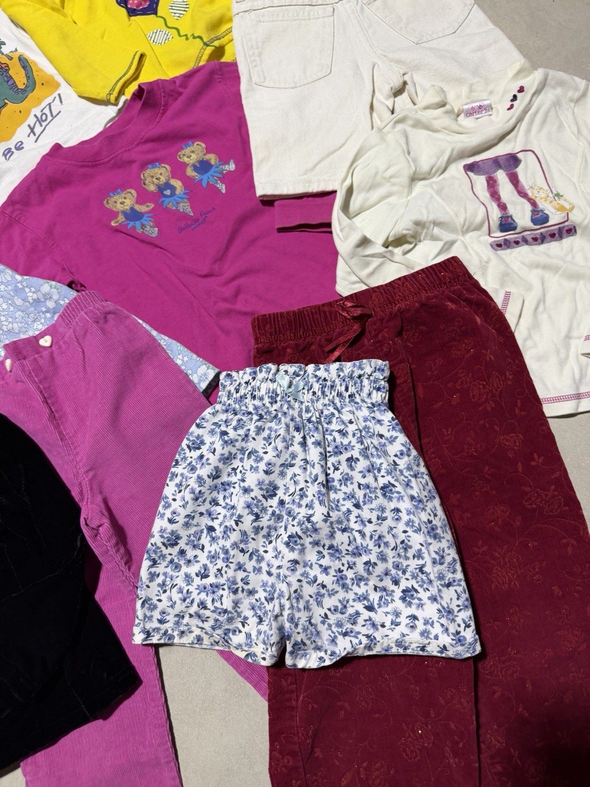 Vintage 90s Y2K Girls Lot Clothes Ballerina Cat Colorful Pink Beach Velvet