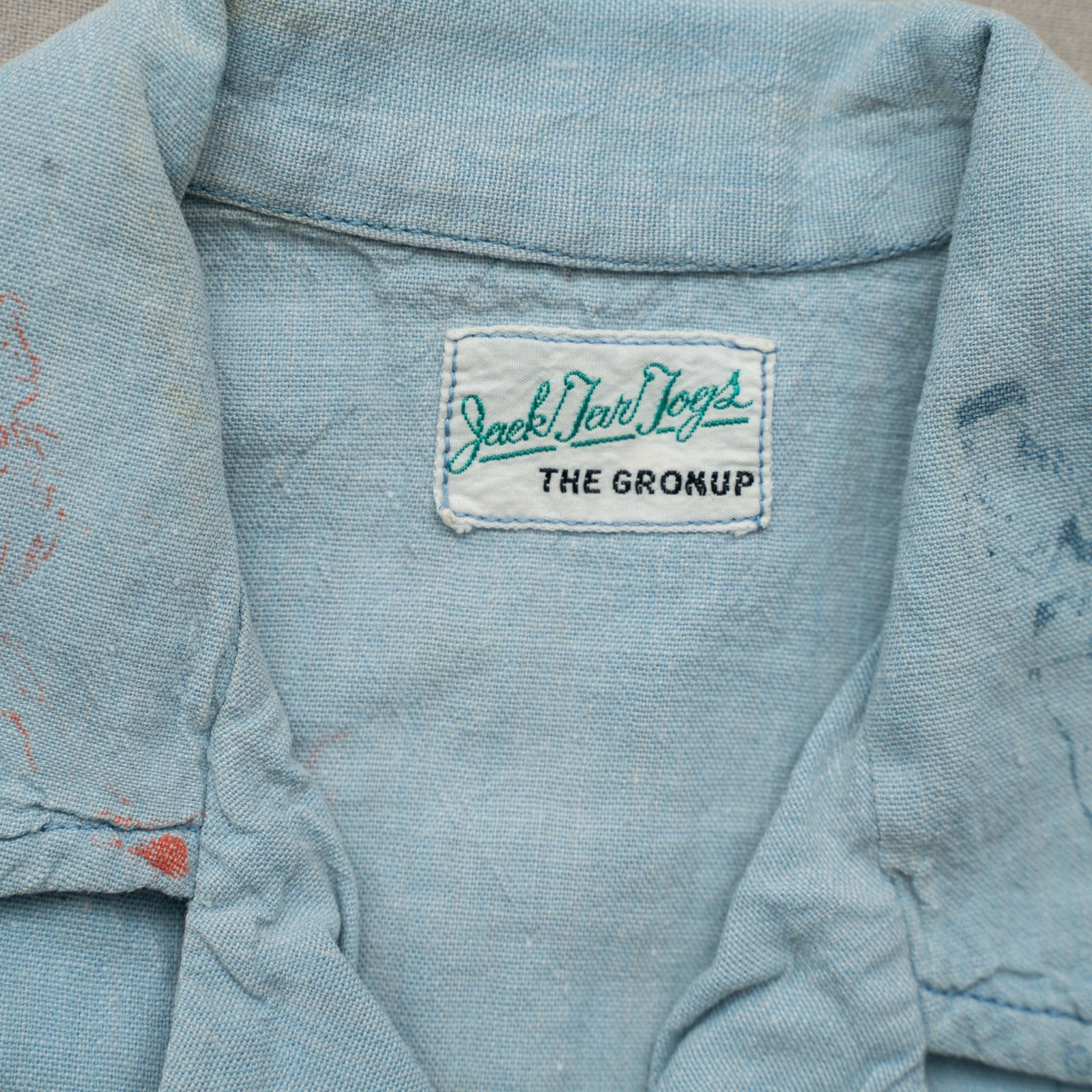 Vintage 50s 60s Jack Jar Togs Gronups Camp Collar Test Print Cartoon Button Up