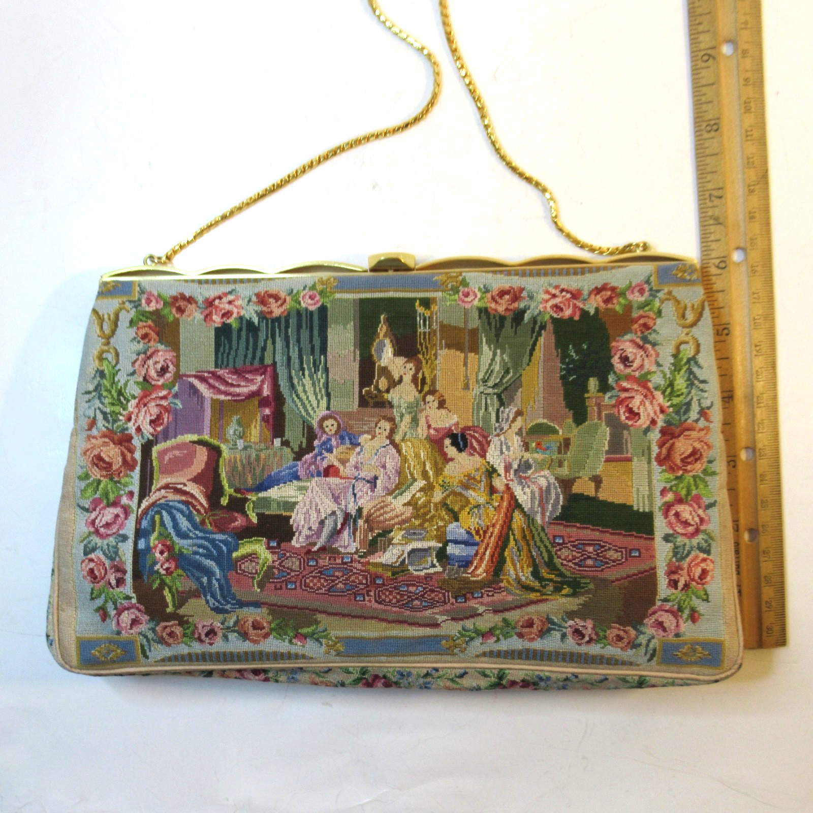 Vintage Petit Point Purse Scenic Walborg Saks 5th Avenue – SELLER PAYS US TARIFF
