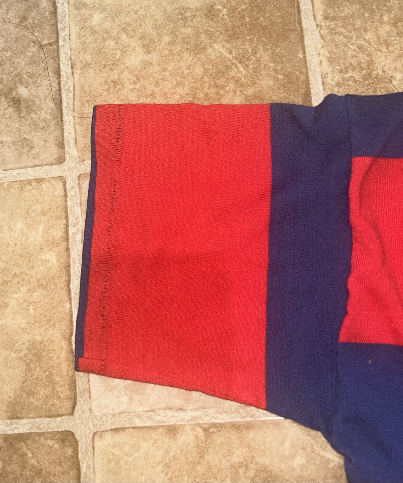 Vintage Early 1970s Blue Red Striped Shirt Box Fit Young Lion Brand Fine Cond