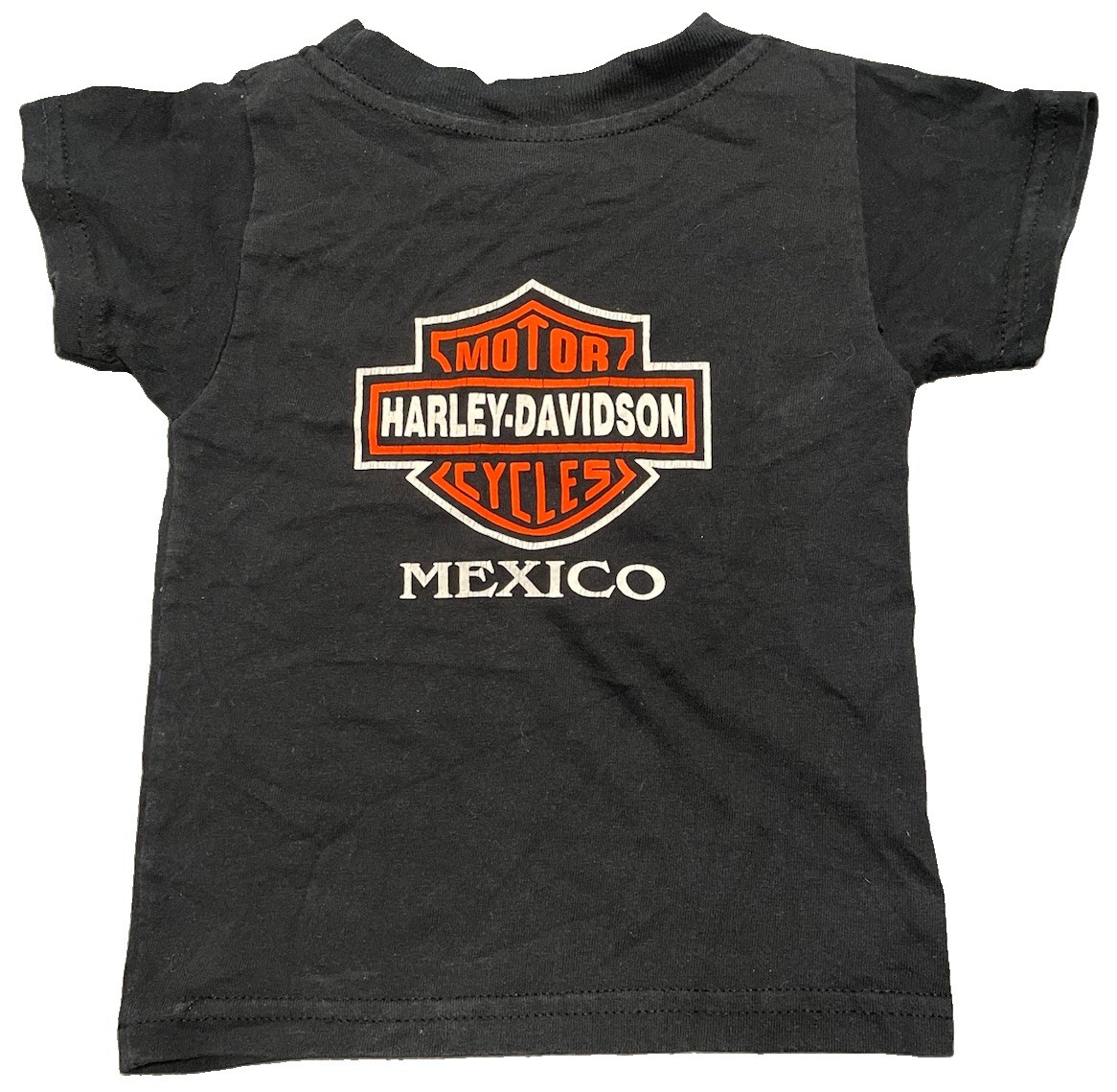 Vintage Y2K Toddler Harley-Davidson T-Shirt Black Bar & Shield Mexico Tee Size 1