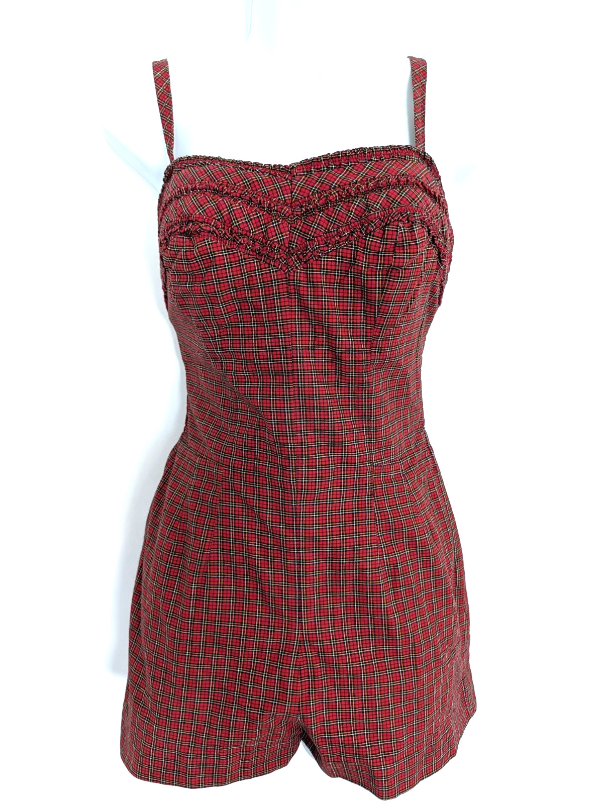 Vintage Jantzen Swimsuit Playsuit 40s 50s Controlled Cotton Zipper Pin-up XS/S