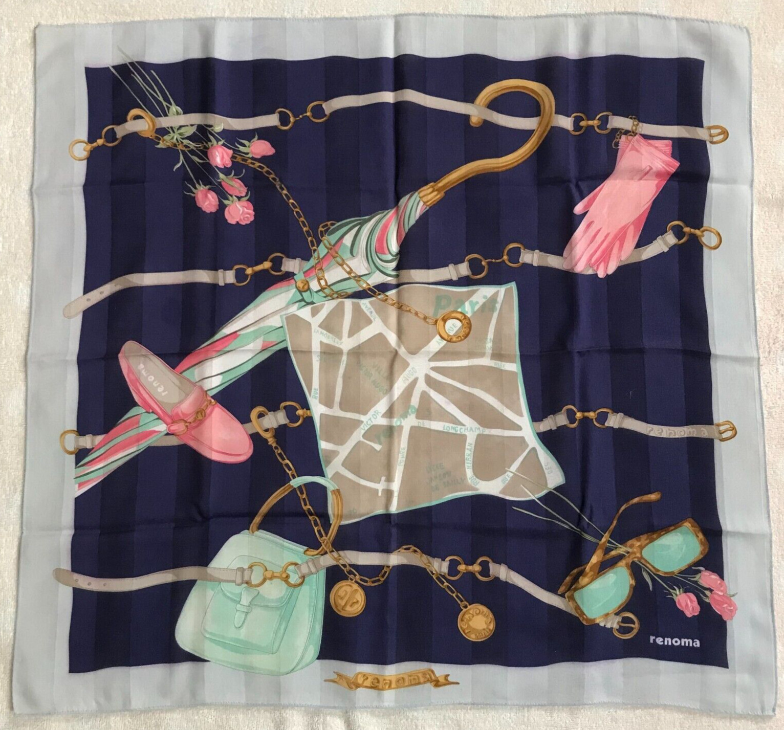 Renoma Paris vintage handkerchief Bandana Scarf