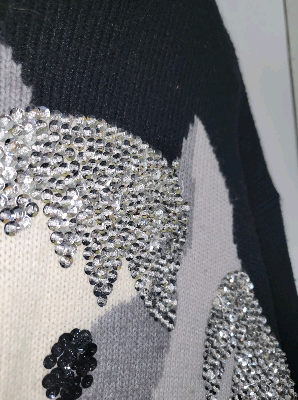 Vtg Eminent Horse Head Sequined Embroidered Sweater Womens Size S Equestrian