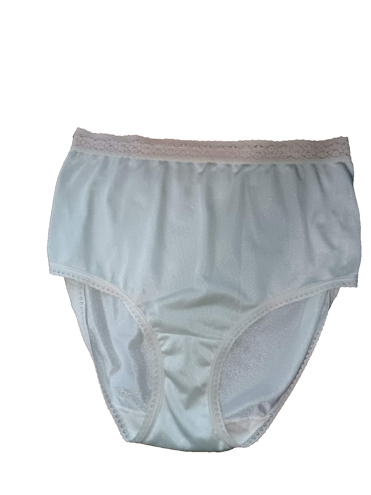 VTG Fruit of the Loom Nylon Panties Sz 6 Mint Green High Cut Brief Silky Granny