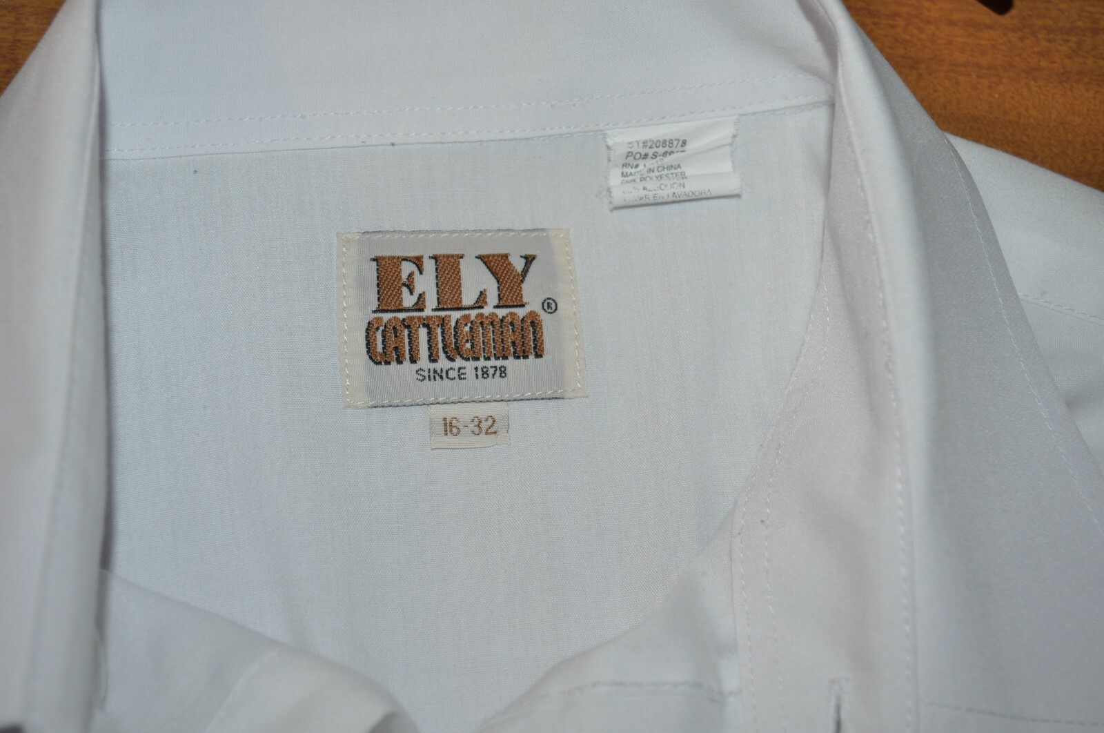 Vintage ELY CATTLEMAN MENS 16 – 32 WHITE snaps WESTERN LS SHIRT ROCKABILLY EUC