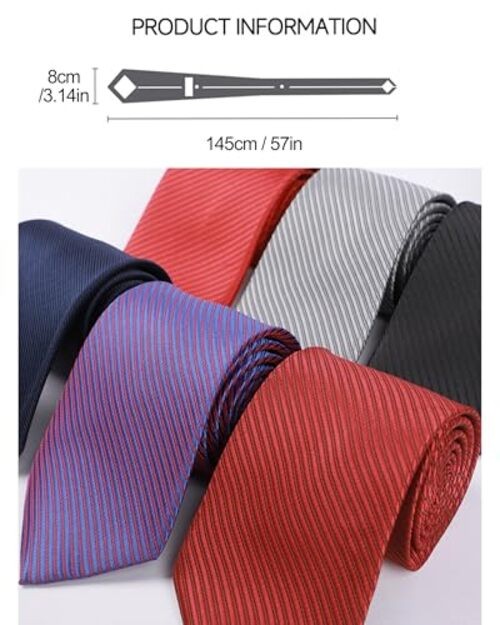 Solid Color Tie for Men Women 3.15″ L57×W3.15in Diagonal Stripes Navy Blue