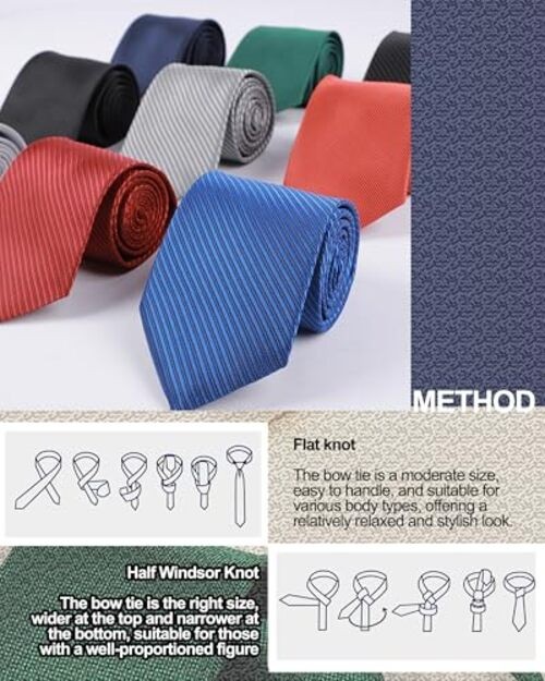 Solid Color Tie for Men Women 3.15″ L57×W3.15in Diagonal Stripes Navy Blue