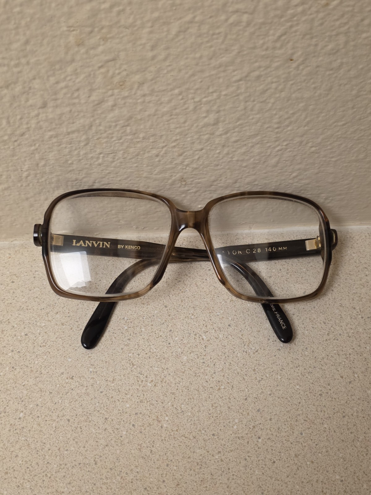 Lanvin By Kenco Vintage 70’s Senator C28 140mm Eyeglasses Brown France