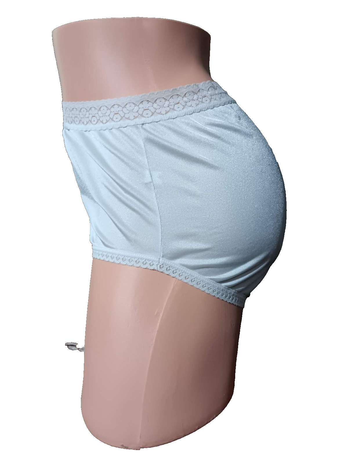 VTG Fruit of the Loom Nylon Panties Sz 6 Mint Green High Cut Brief Silky Granny