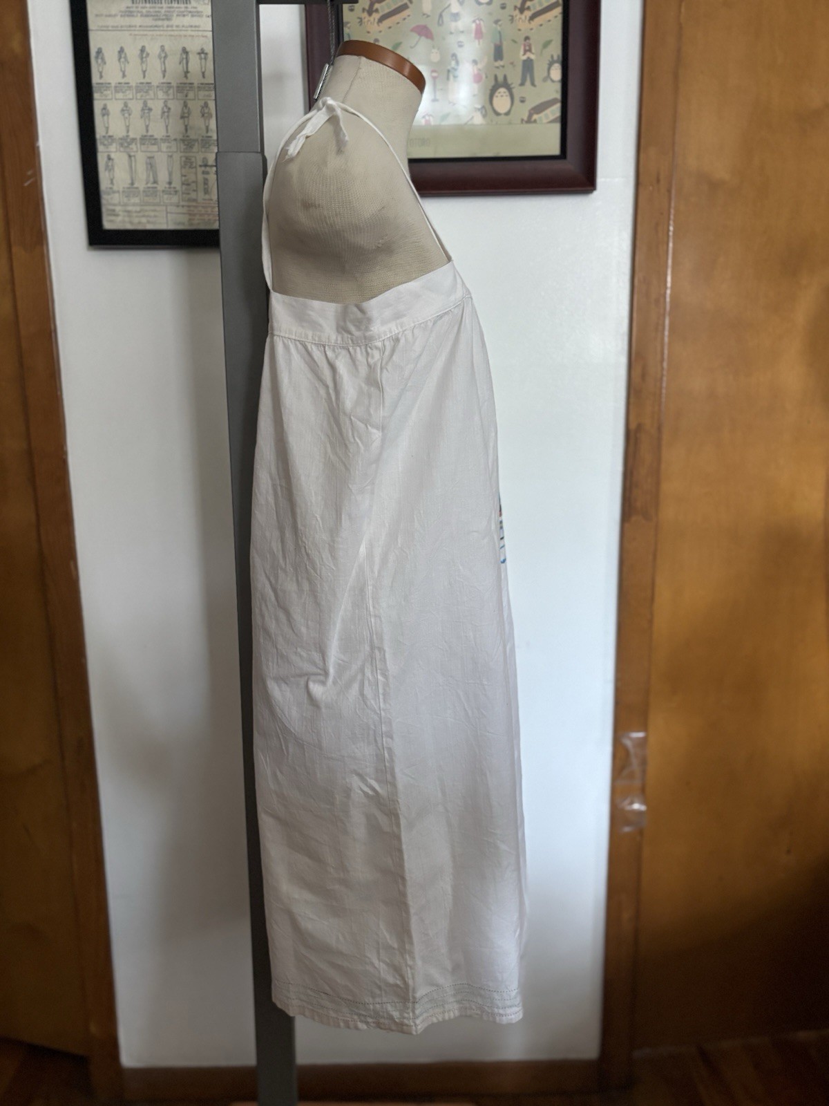 VINTAGE: 100% COTTON Adjustable Tie Nautical “Sailboat” Dress *SZ.M (IVORY)