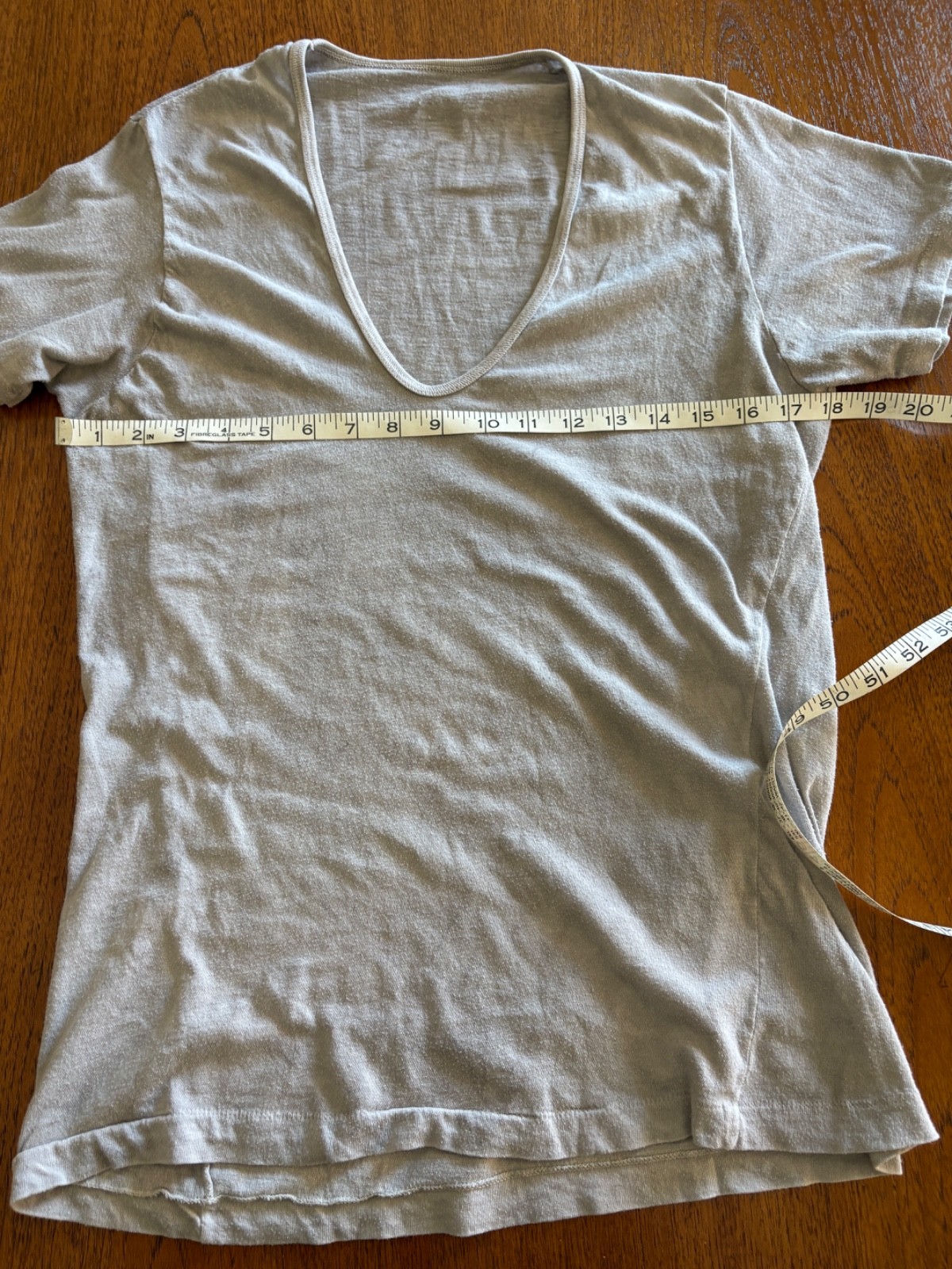 Vintage 70s 80s Paper Thin V Neck T- Shirt Faded Grey Thrasher Punk M/L