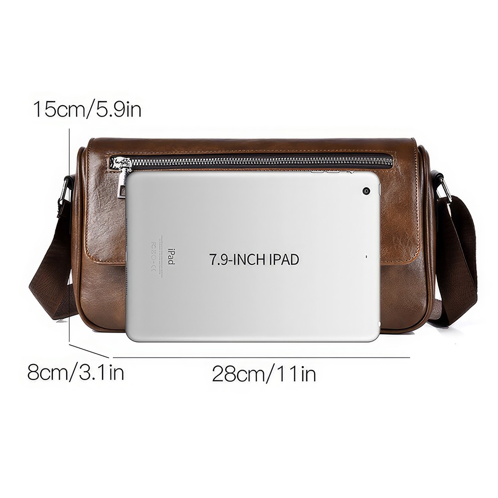 Leather Men’s Crossbody Bag Casual Business Handbag Multifunction Cross body Bag