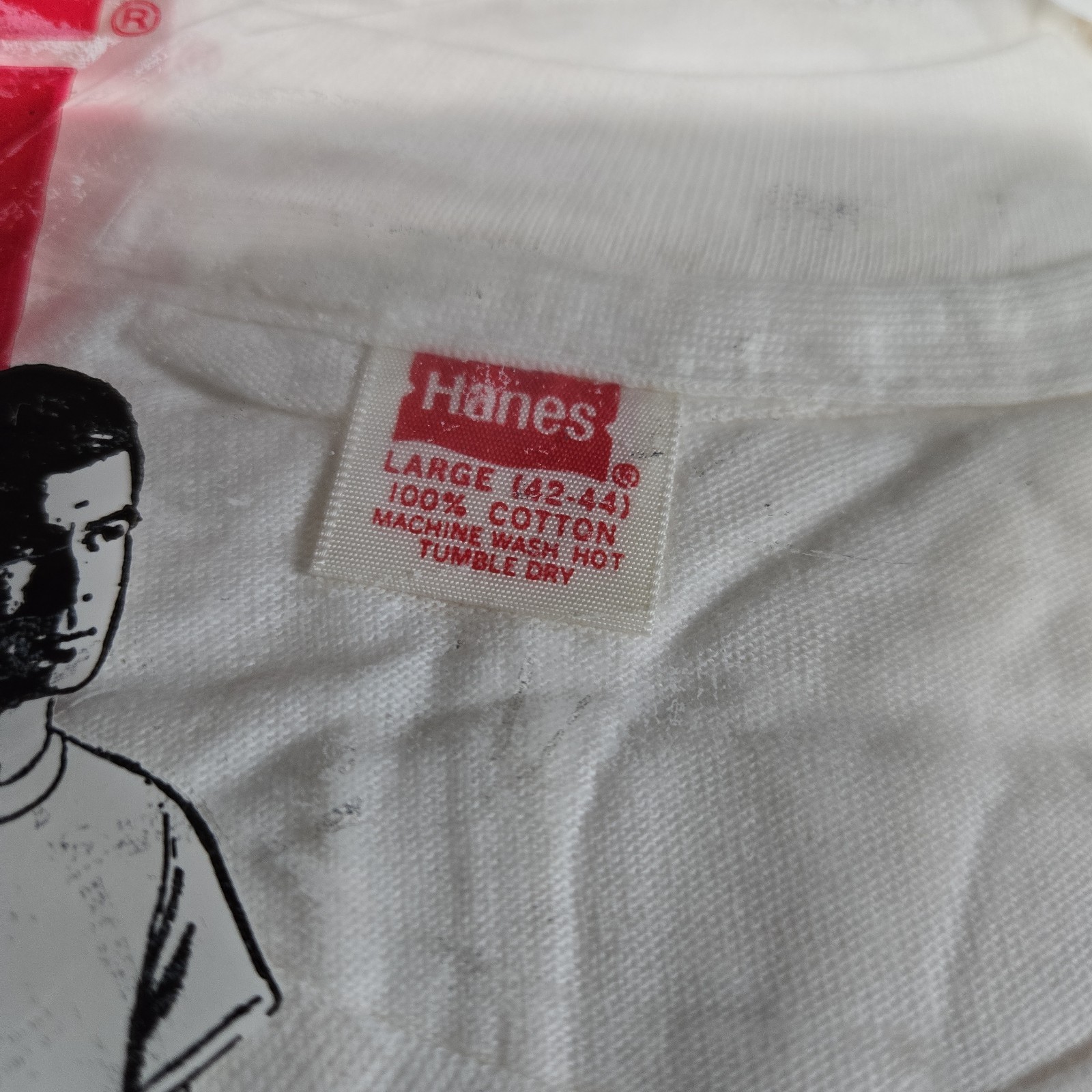 Hanes Vintage T-Shirts 1 Pack LARGE TALL MAN Deadstock Sealed NOS Haneset 50/60s