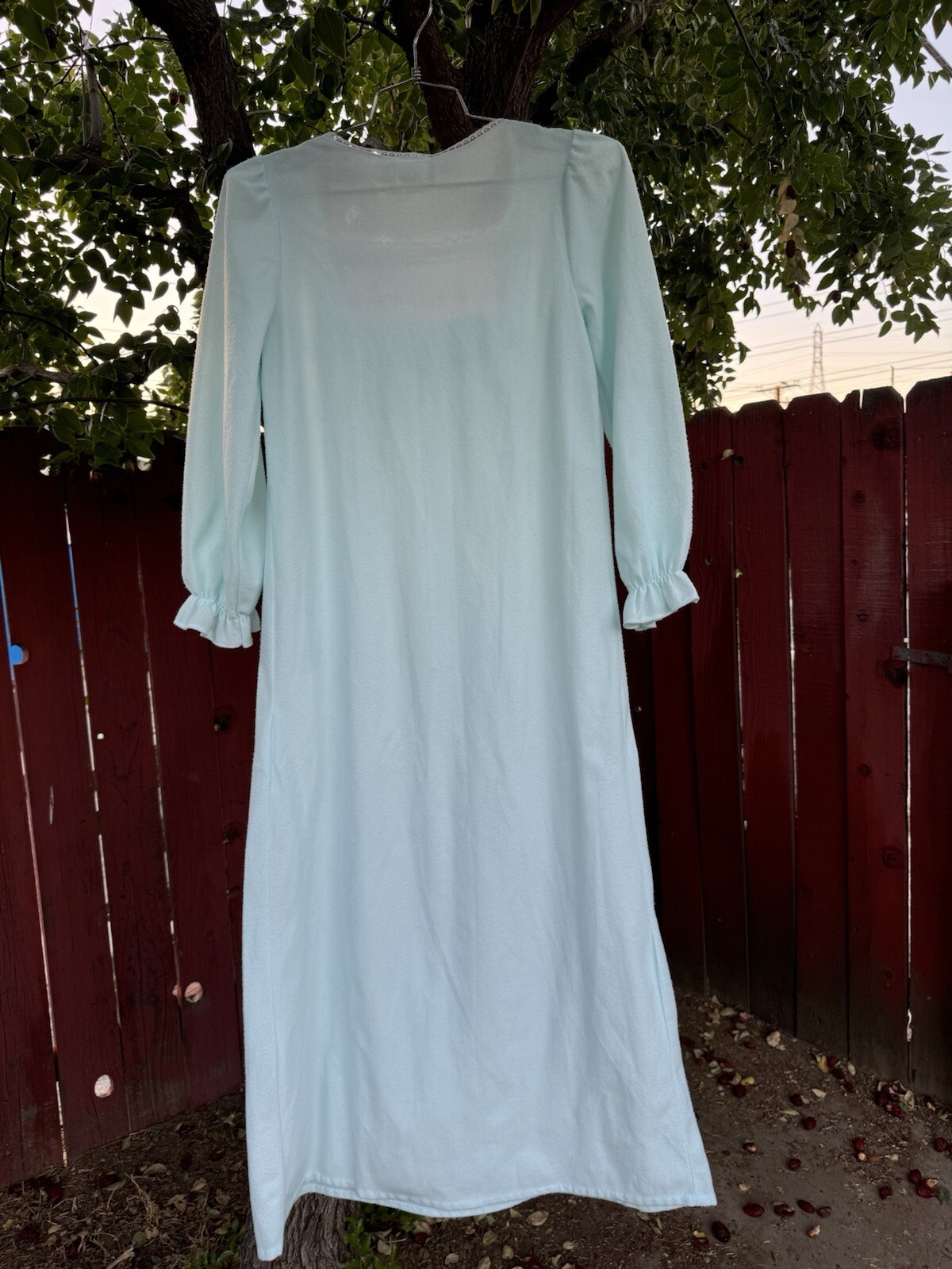 Vintage Gilligan O’Malley Blue Ruffle Night Gown Prairie Cottagecore 80s Granny