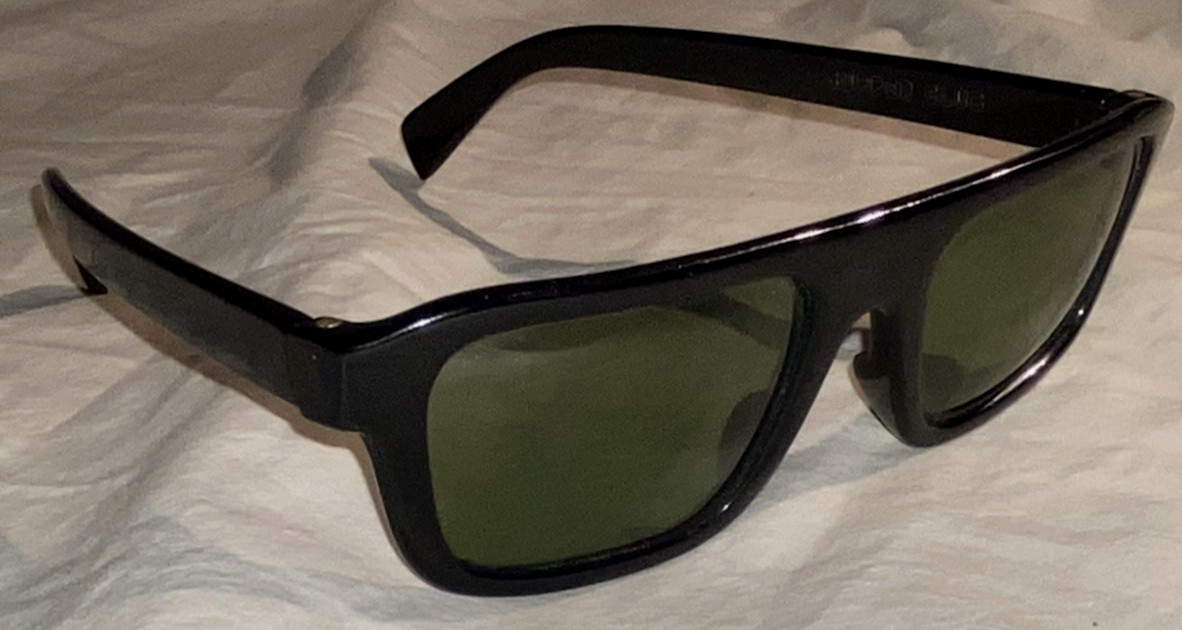 VTG Cool-Ray Polaroid 110 Supper Club Sunglasses BLACK Plastic 60s Mod MCM