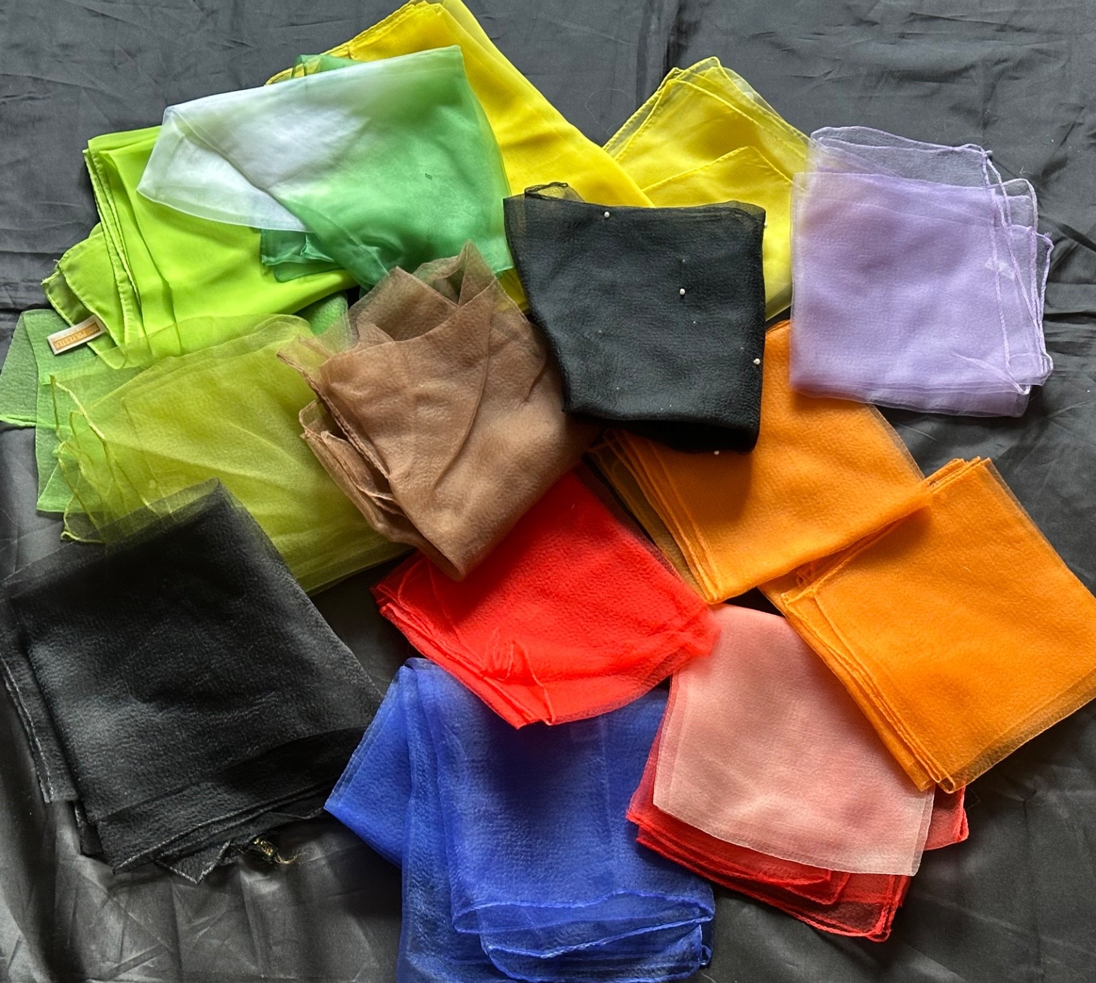 Vintage Sheer Nylon Scarf Lot of 13 Made in Japan 1950s 1960s Fashion Scarves