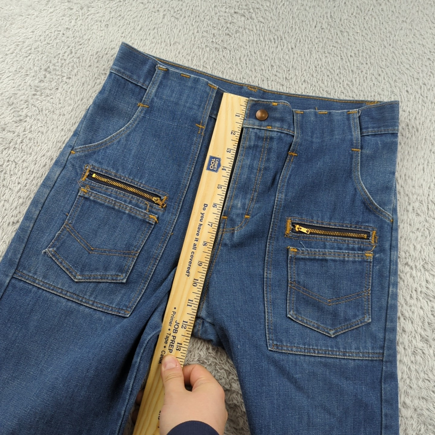 Vintage Jeans Womens Measures 31×29 Cargo Bush Flare Utility Juniors Teens Rare
