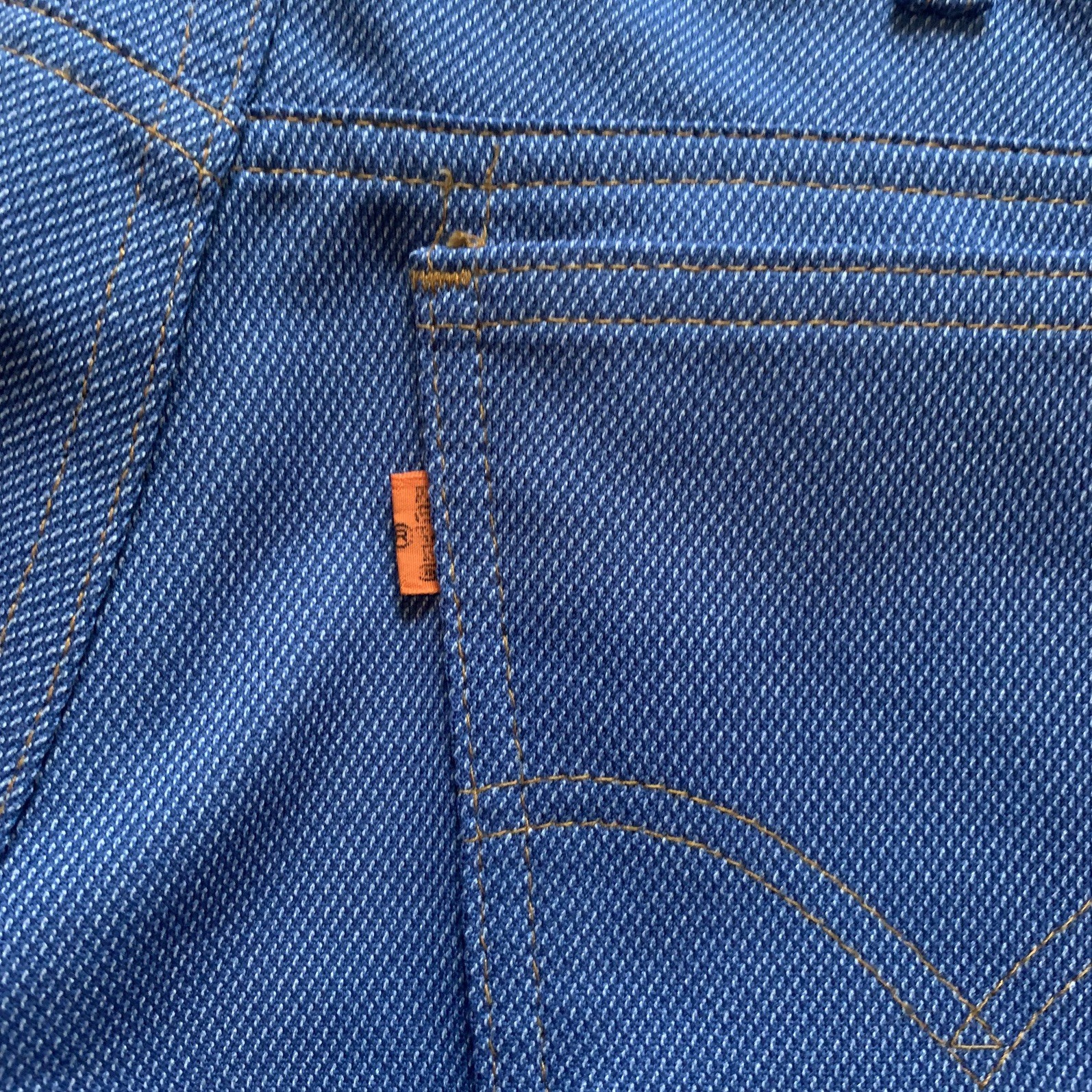 Vintage 1980 Levi’s 517 Orange Tab Blue Hopsack Knit Pants 32×32 (fit 30×32)