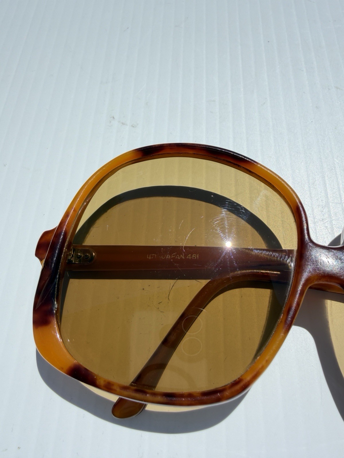 vtg Oversized Sunglasses Tortoise Shell Lucite – Japan 461 Retro Mod