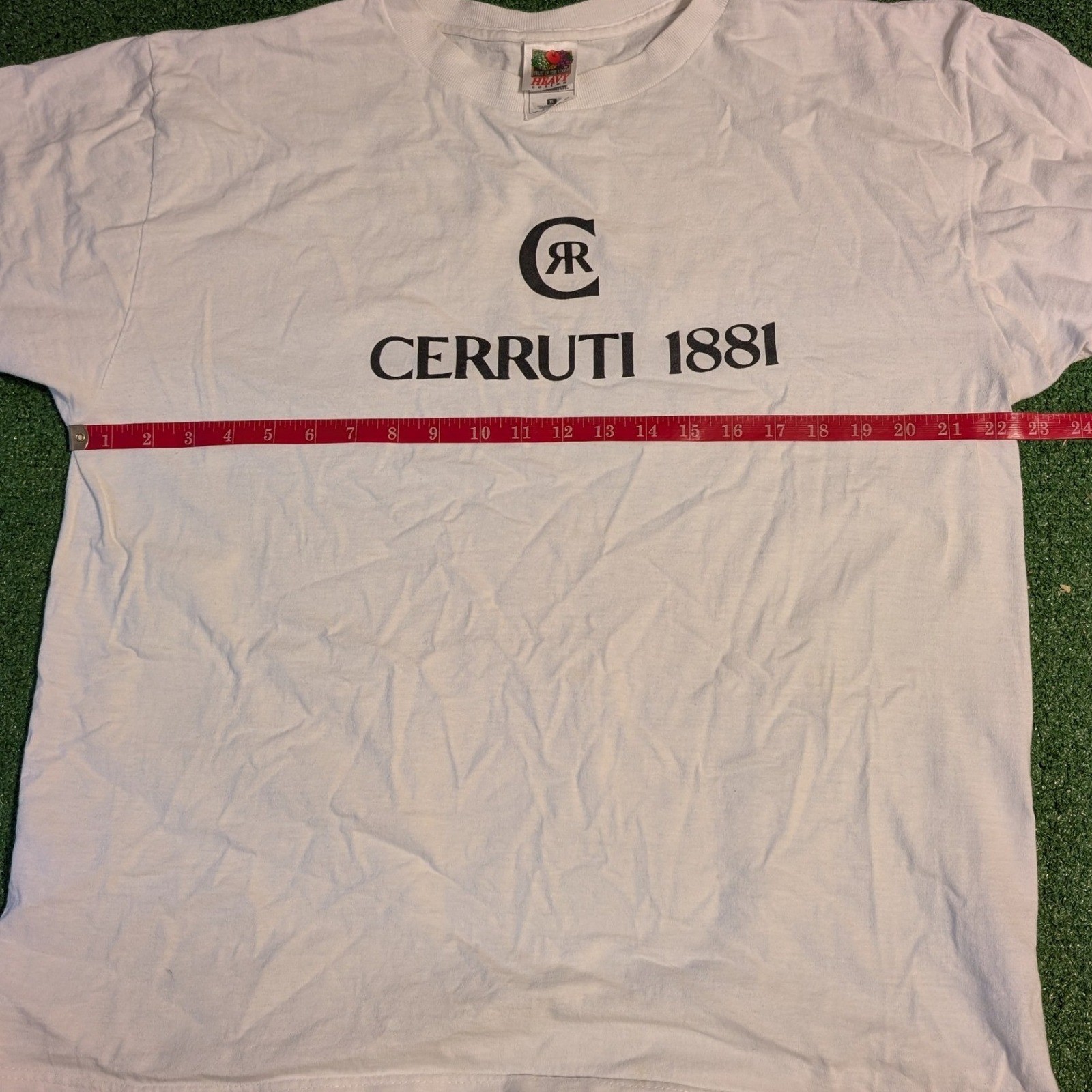 Vintage Cerruti 1881 Logo T-Shirt White Fruit of the Loom Heavy Cotton Size L