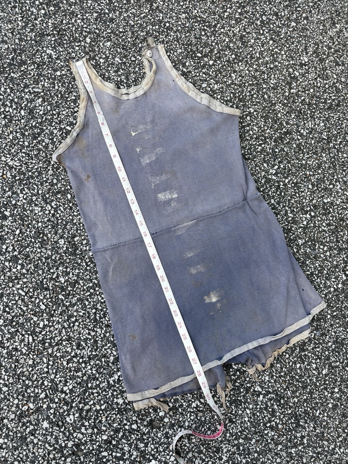 As-is Study Antique Stenciled “rental” Swimsuit 20s 30s Cotton Blend?