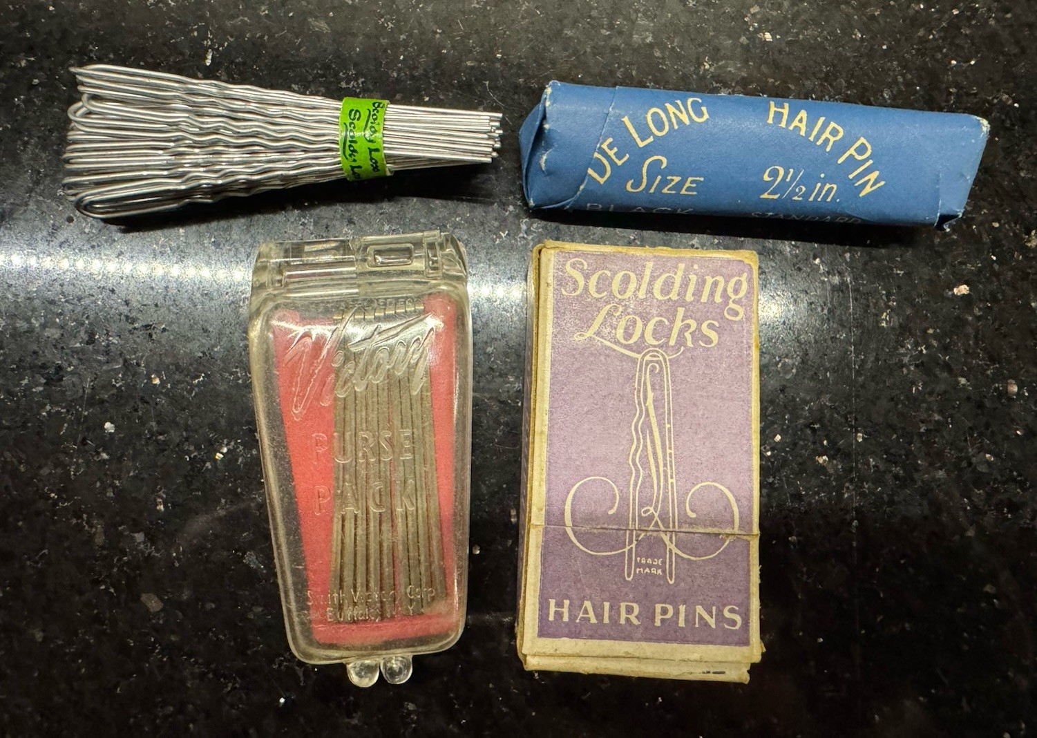 Vtg Hair Pins & Curlers Lot TIP TOP WELLMADE SCOLDY LOX + – Some Pieces NOS