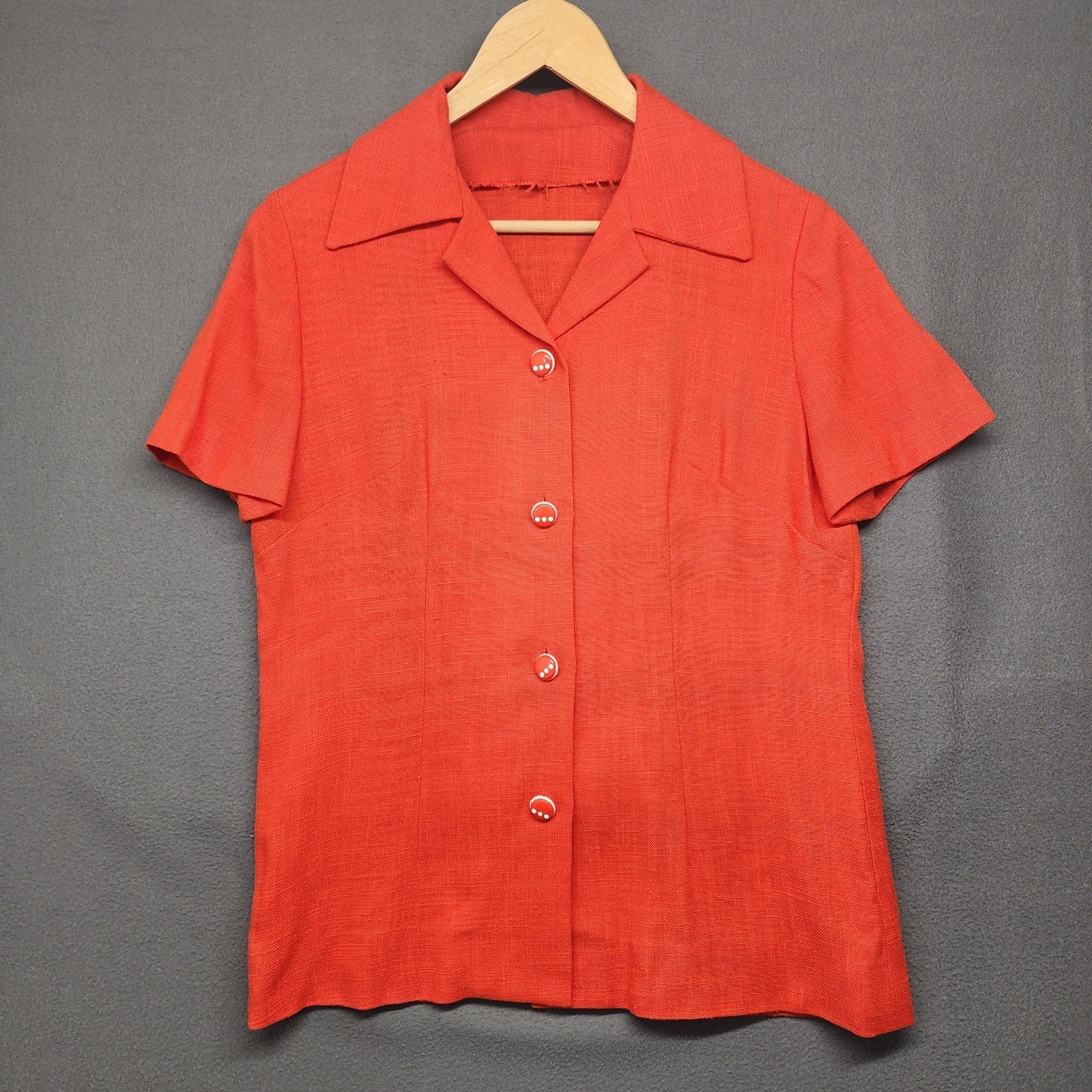 Vtg 60s Handmade Womens 2 Piece Dress Top Set Orange Floral Mod Pleat Belt Twee