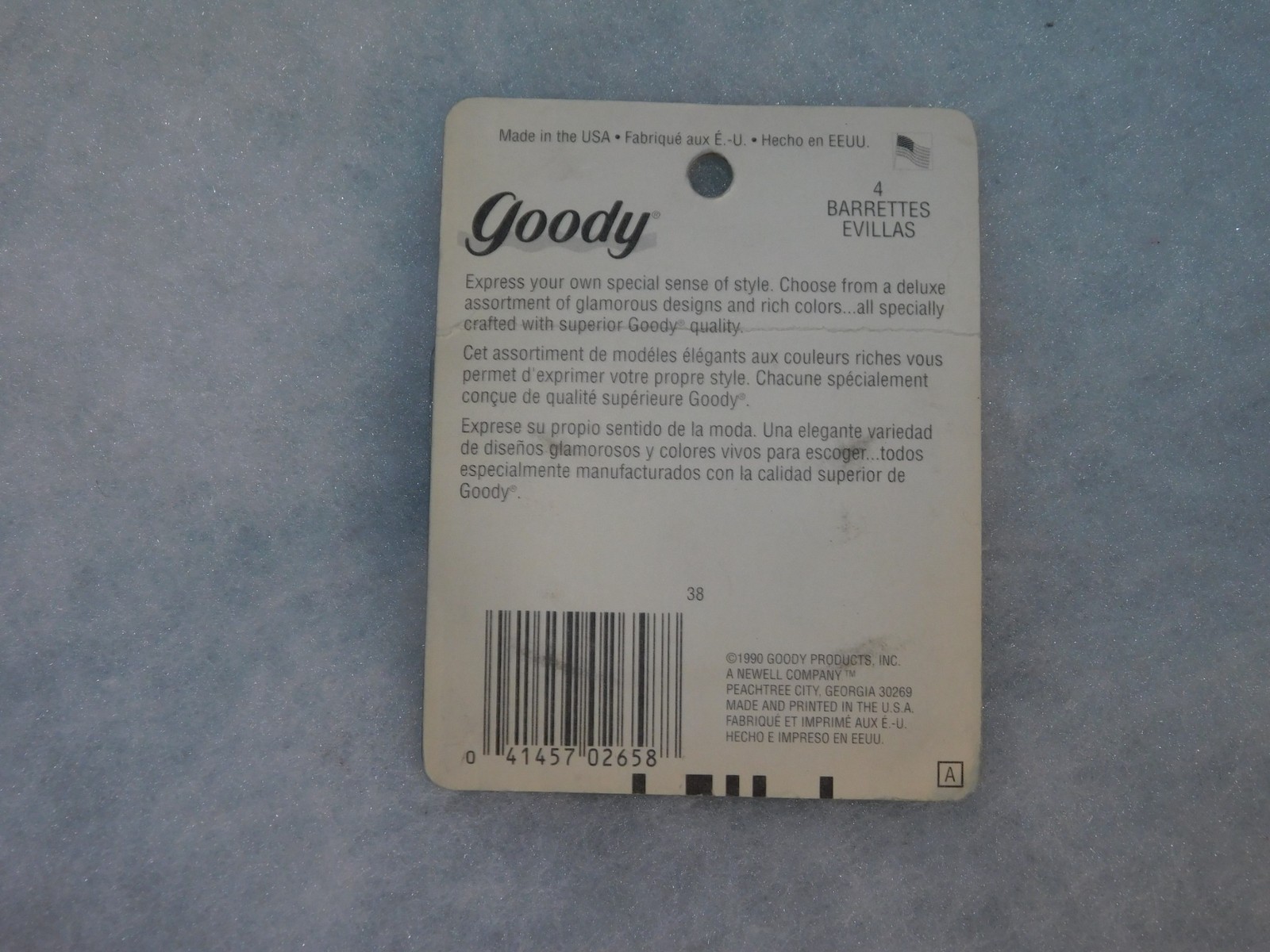 RETRO GOODY BARRETTES ORIGINAL PACKAGE #02658 TORTOISE SHELL 2″