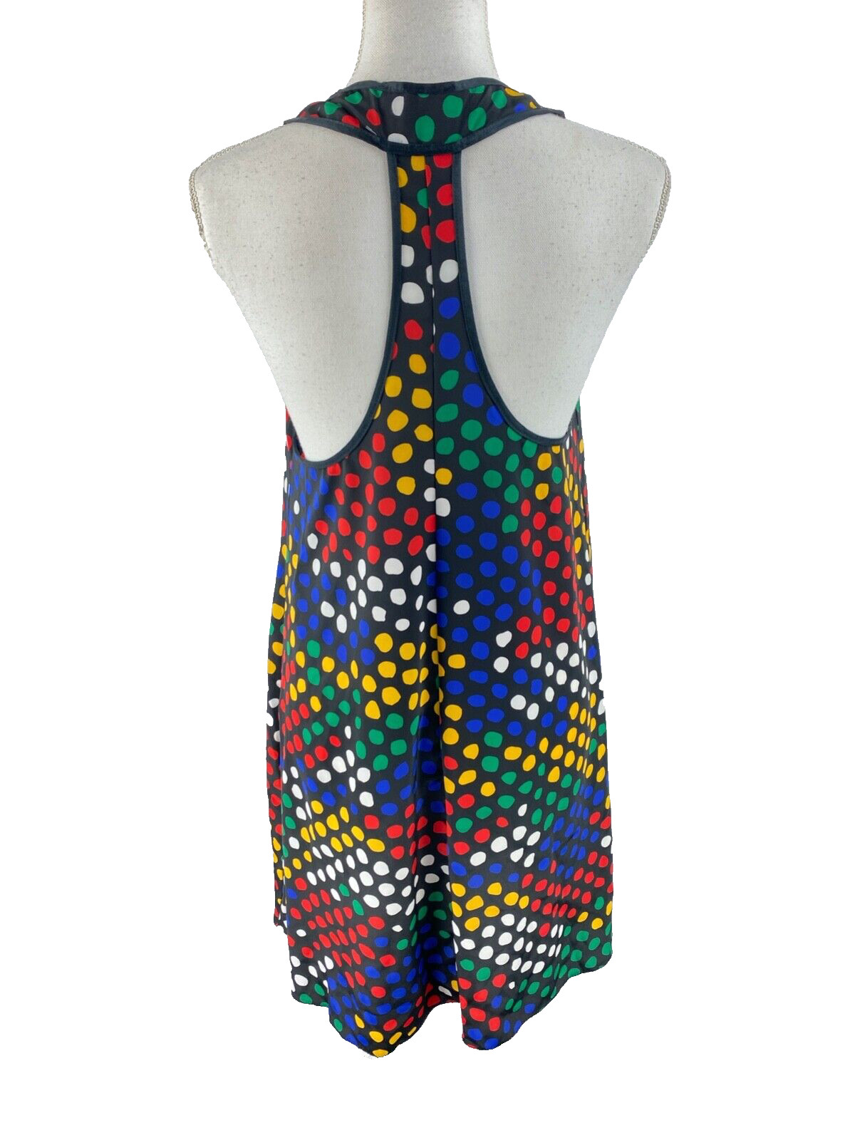 Lucie Ann II Vtg 70s Racerback Tennis Skater Knee Length Polka Dot Novelty Dress