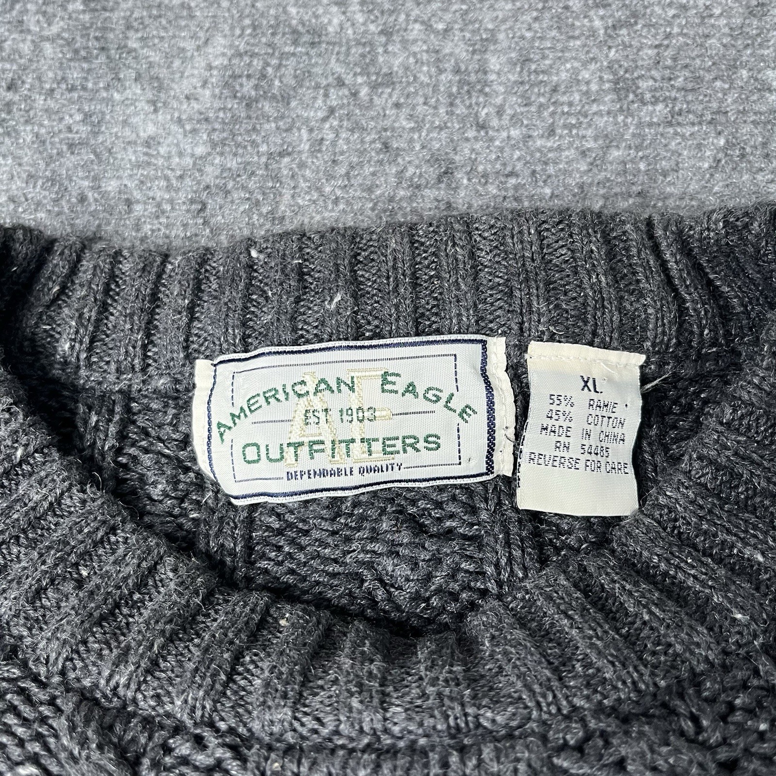 Vtg 1990s American Eagle Outfitters Chunky Cable Knit Fishermens Sweater Mens Xl