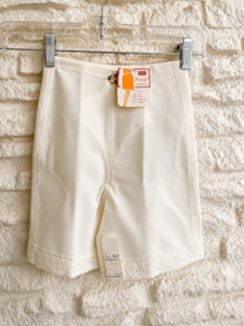 NWT Vintage Sears Mid-Length Panty Girdle Shapewear White Lace Trim Size Small