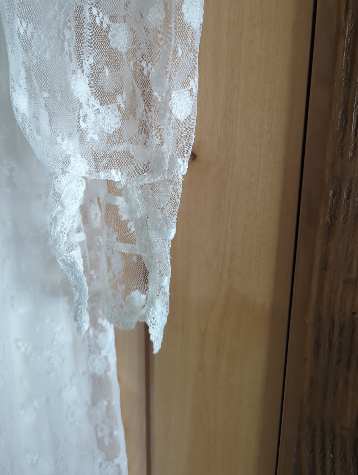 Vintage White Lace Dress Wedding Dress Handmade Prairie Style
