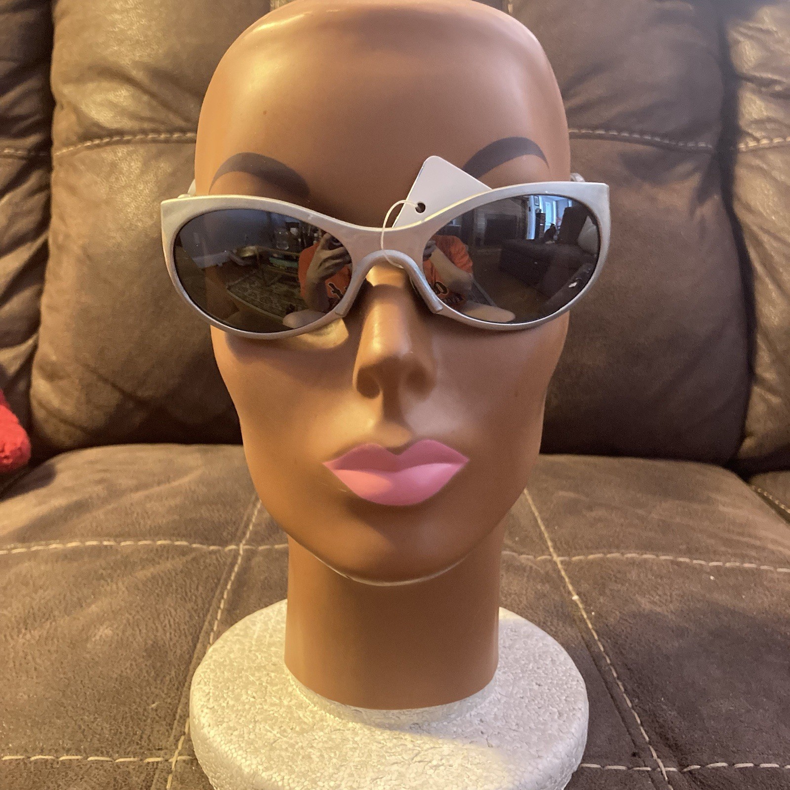 Vintage Y2K 90s Silver Sunglasses Pro Sport Rave Party UV 100 Beach