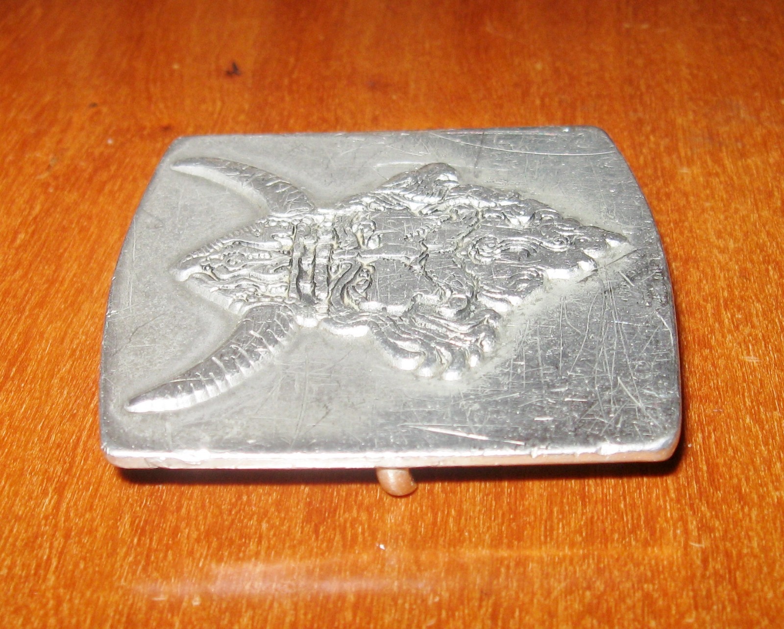 Vintage Viking Norse Warrior Pewter Belt Buckle John E McCann Wenham MA 2.75″
