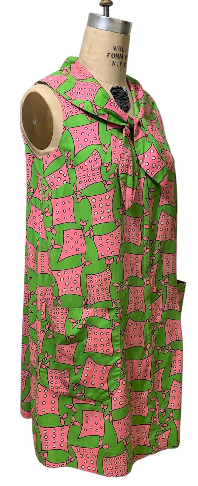 Late 60s/Early 70s Vintage Women’s Scarf Print Miss Bergdorf Trapeze Dress Sz S