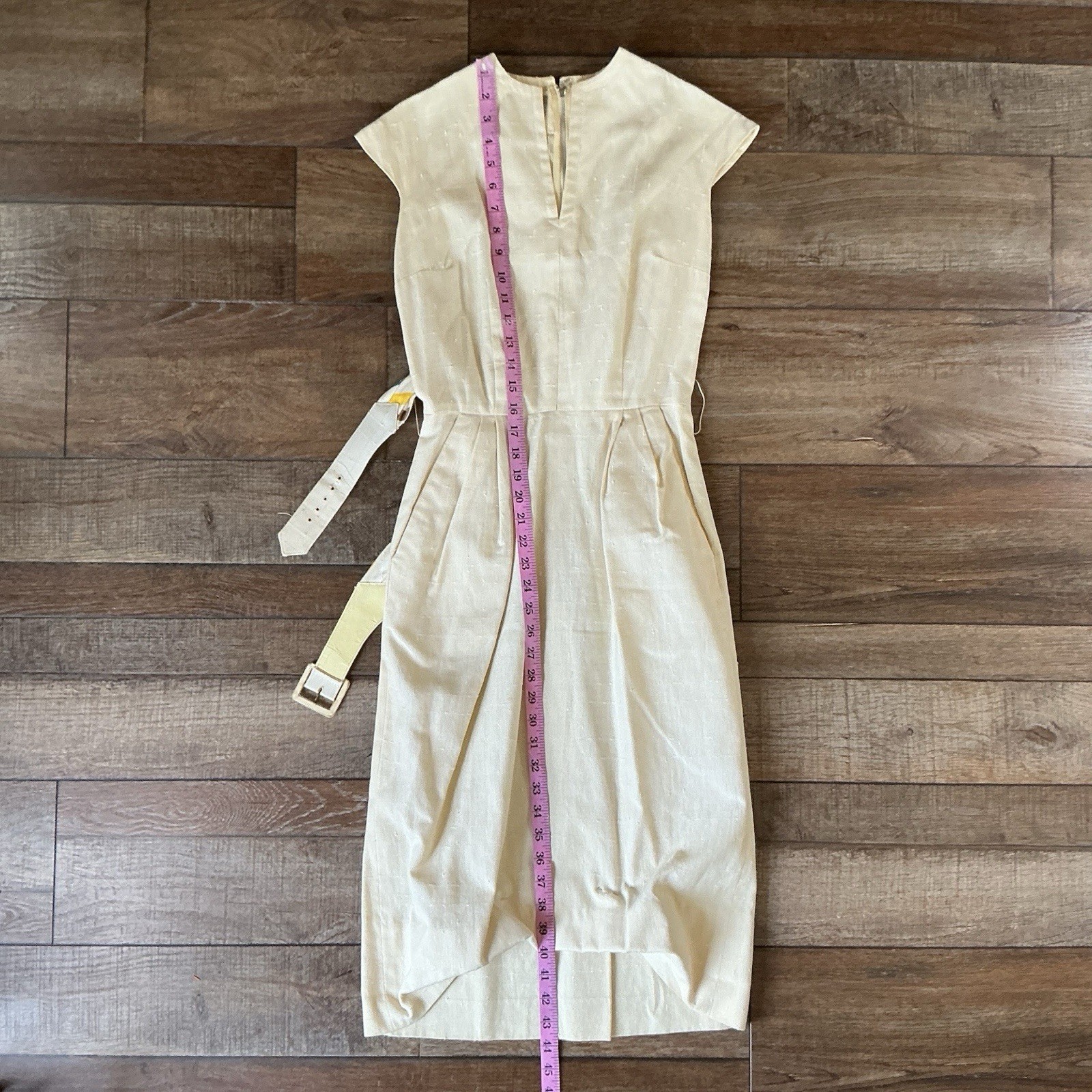 60s VTG Ivan Frederics California Stripe Jacket & Cream Belted Dress Sz S #22D8