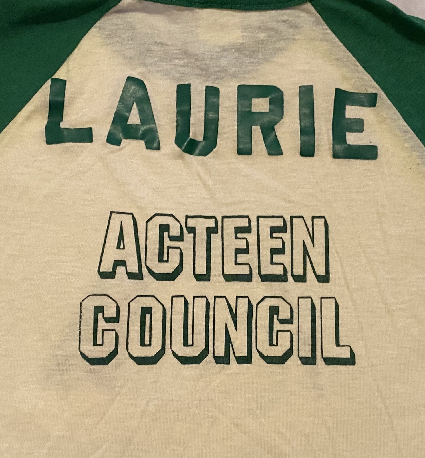 Vintage 1980s Acteen Council M Raglan T-Shirt Butterflies Rainbow Single Stitch