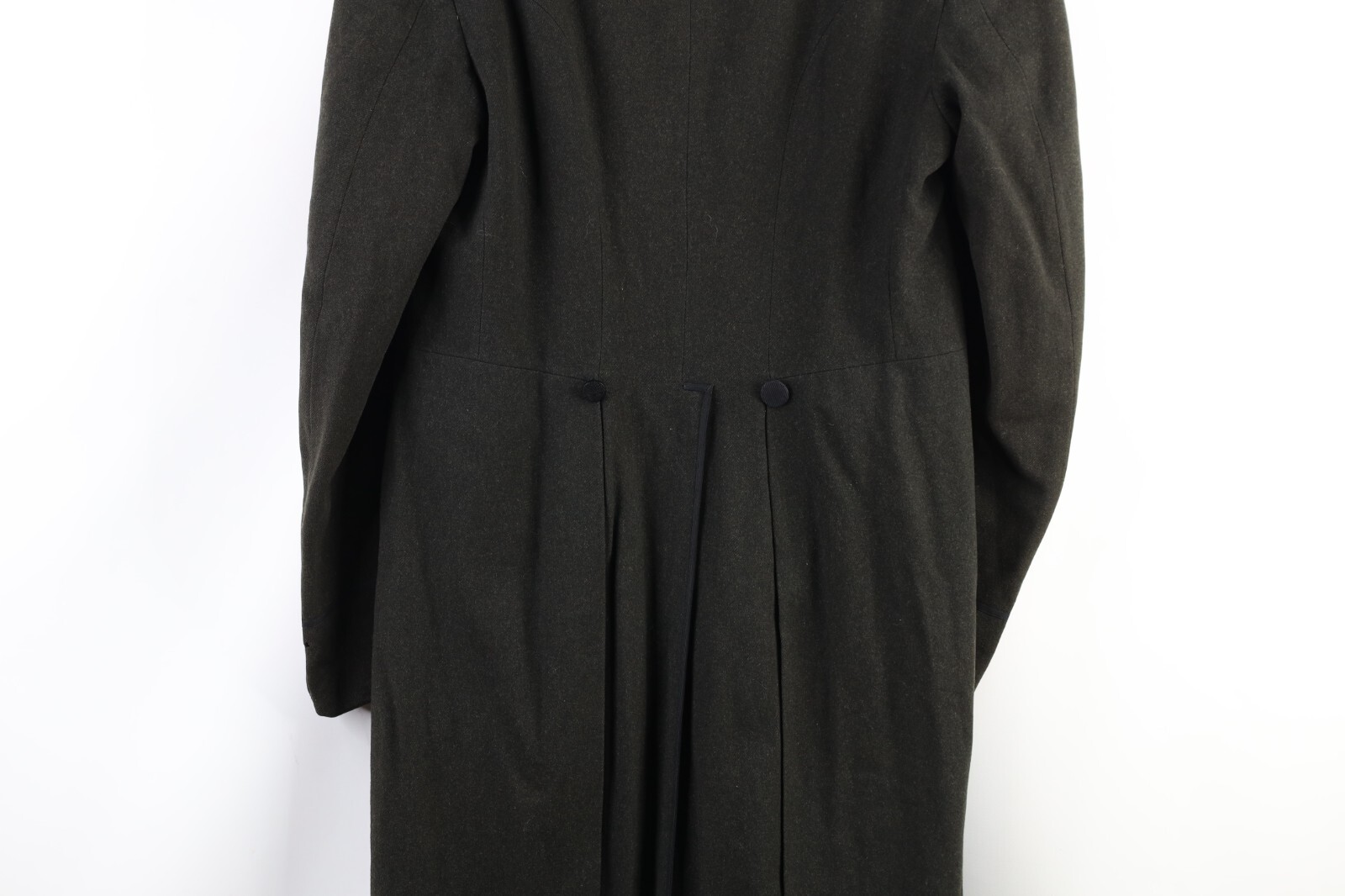 Vtg 40s 50s Bespoke Mens 38R Distressed Wool Satin Trim Tuxedo Coattails Jacket