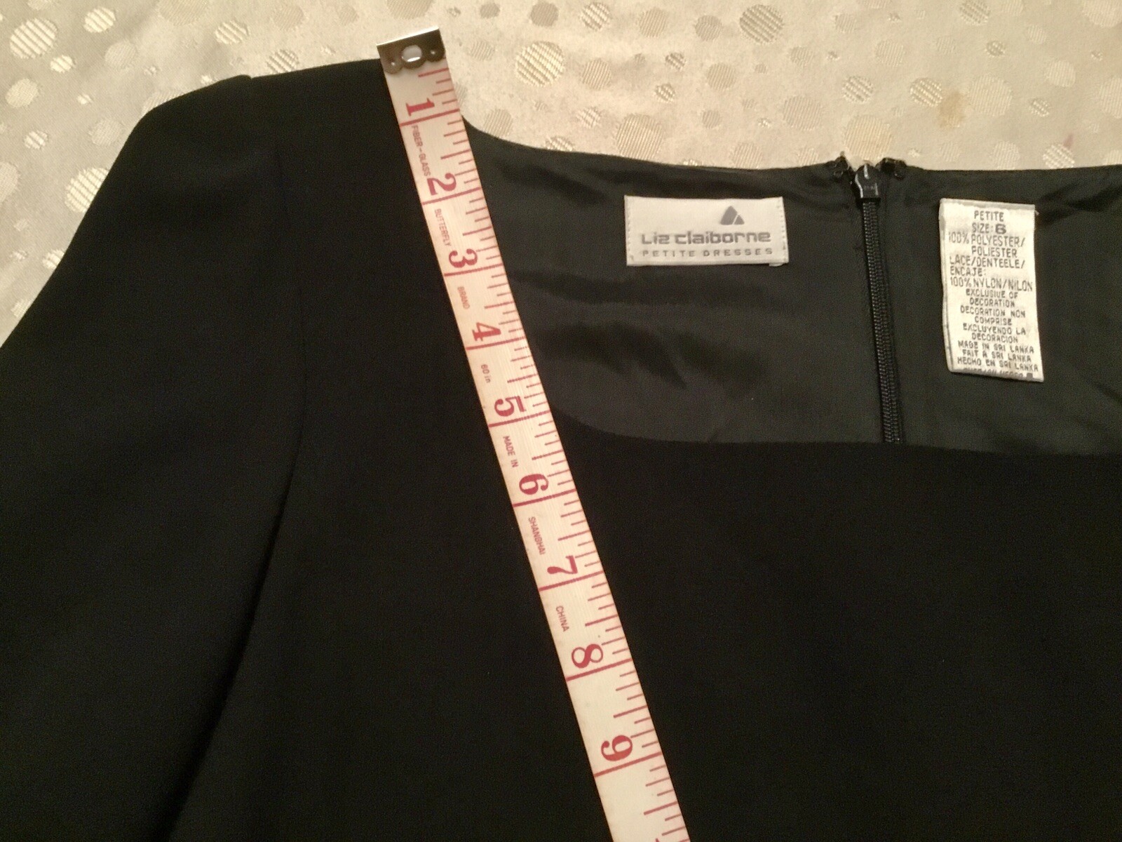 Liz Claiborne VINTAGE 90s PALAIS DE VERSAILLES Dress 6P Black $168 Retail NEW