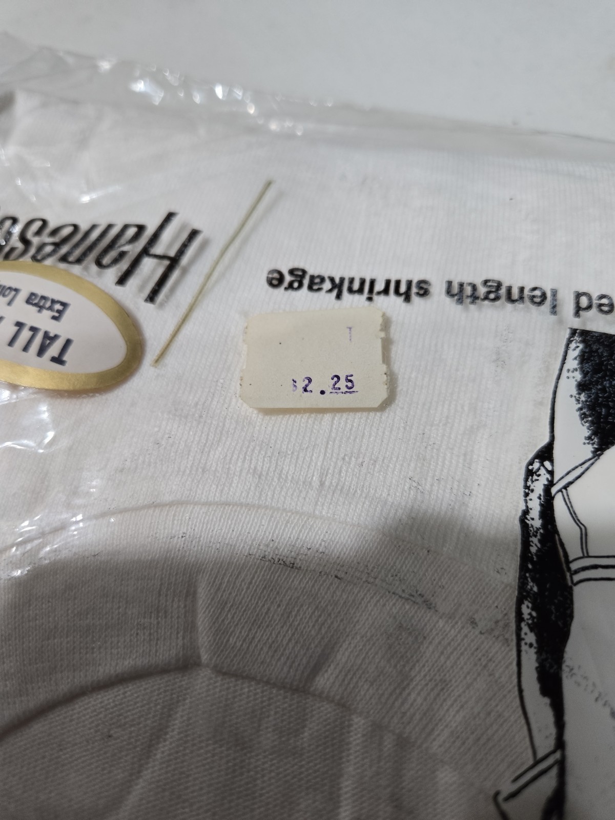 Hanes Vintage T-Shirts 1 Pack LARGE TALL MAN Deadstock Sealed NOS Haneset 50/60s